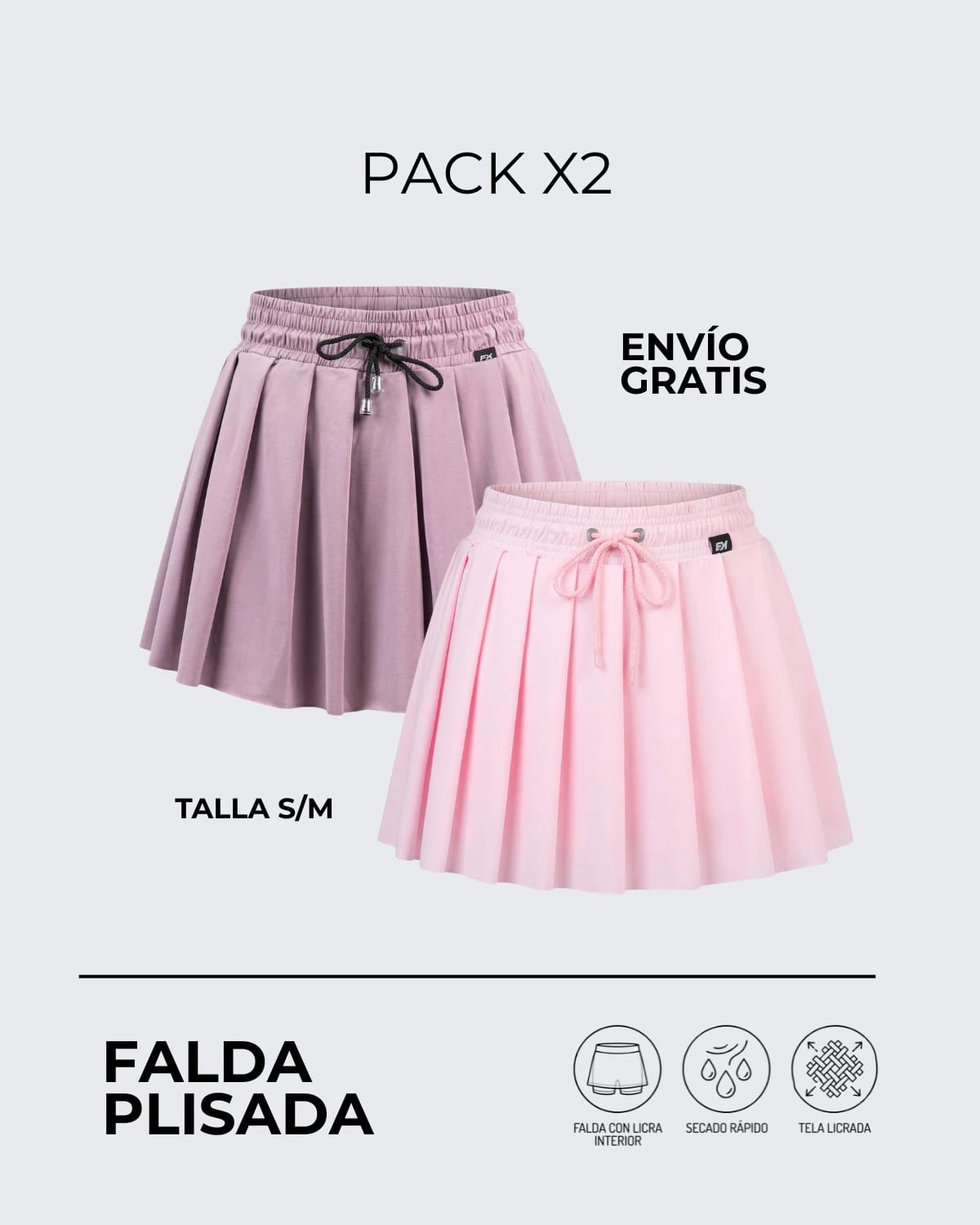 Pack X2 Falda Plisada┃KAYBU REF.02315 - imagen 4