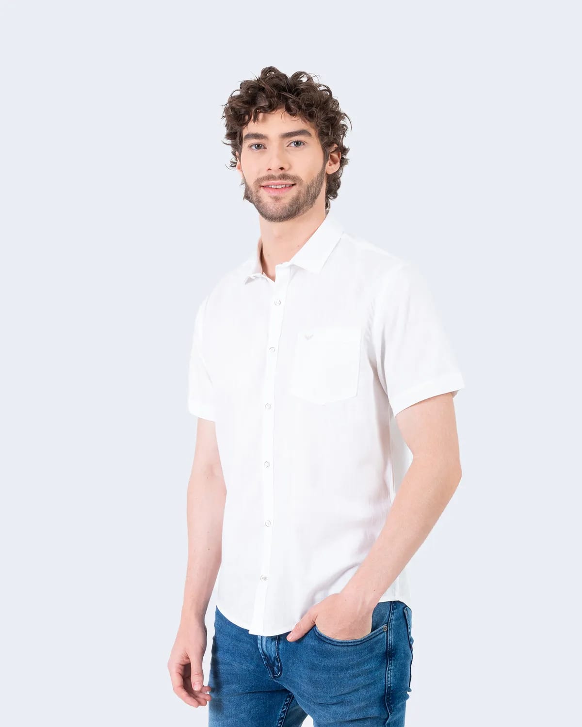 Camisa blanca manga corta para hombre - imagen 90