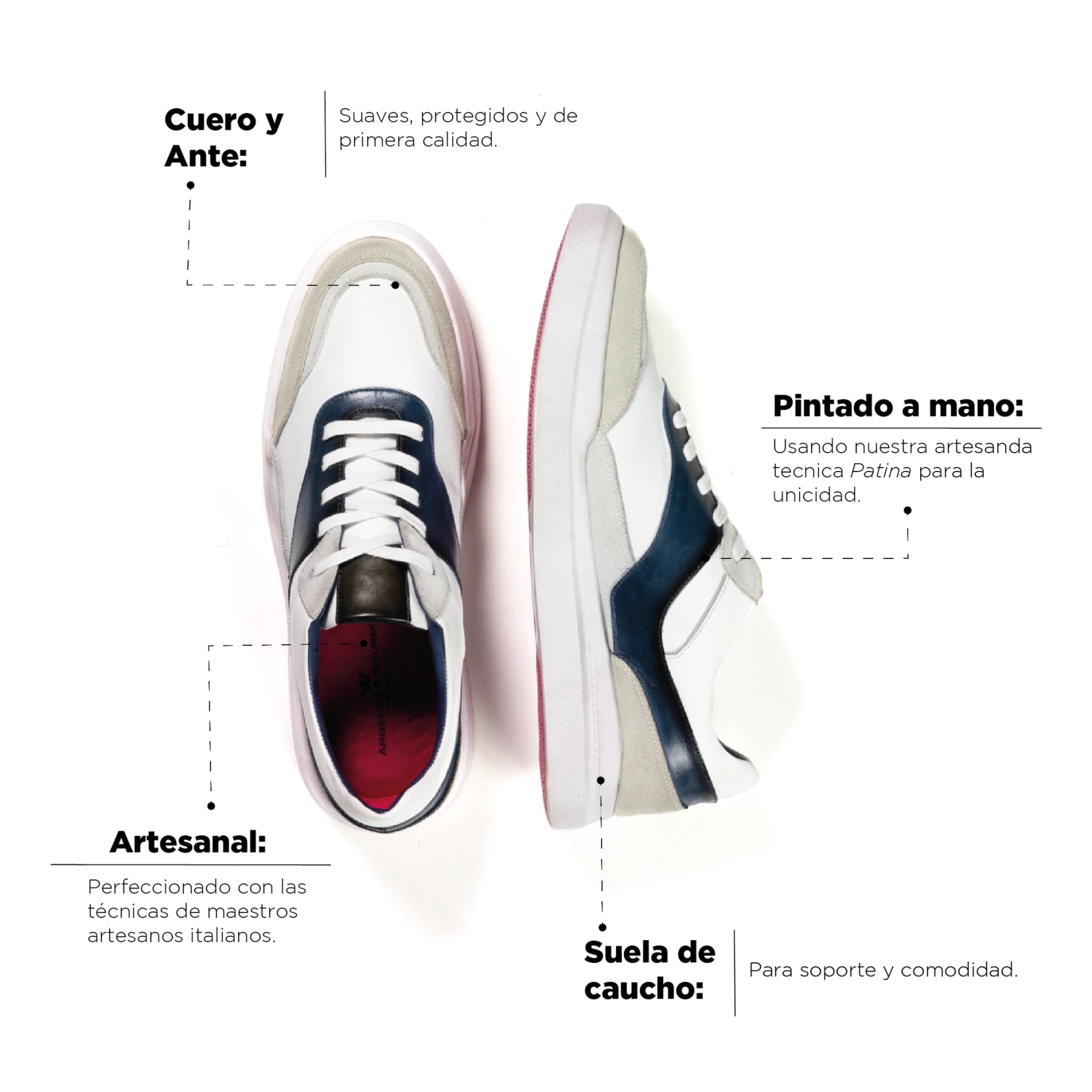 Sneaker Enzo Blanco-Azul - imagen 4