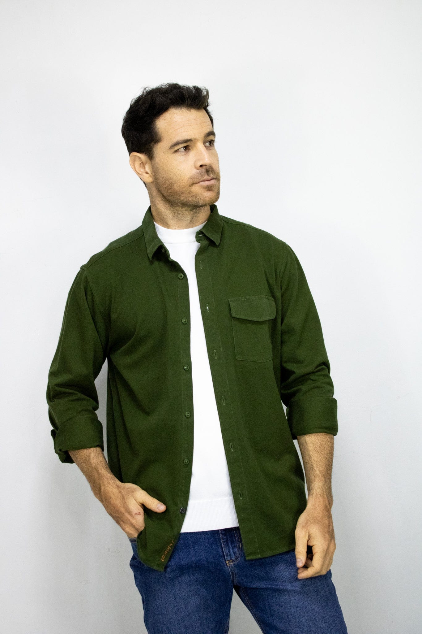 SOBRECAMISA  MANGA LARGA VERDE PARA HOMBRE - imagen 1