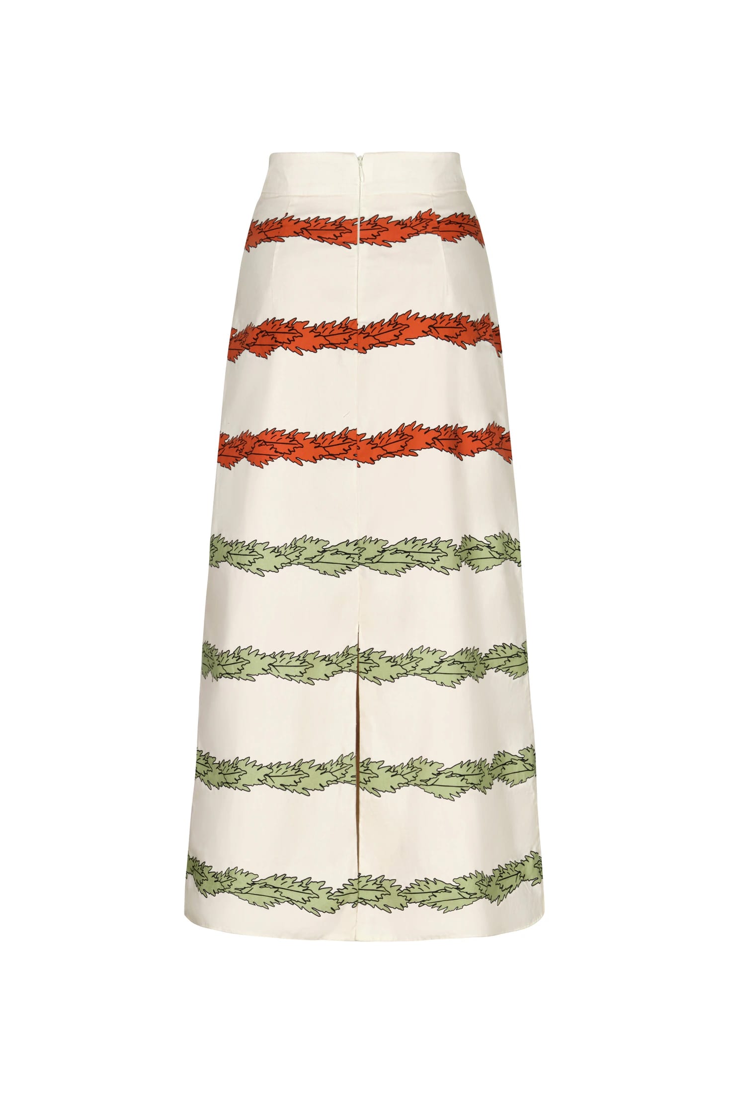 El Carmen Embroidered Cotton Midi Skirt / Ivory Striped Helechos - imagen 3