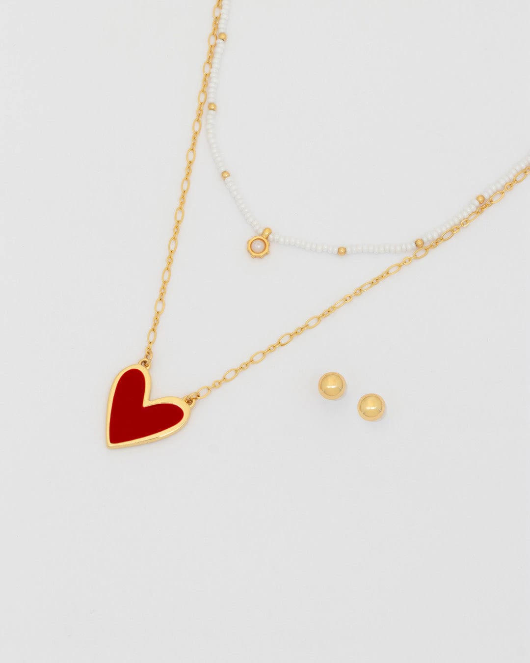 Collar X2 Layering Corazón + Aretes - imagen 2