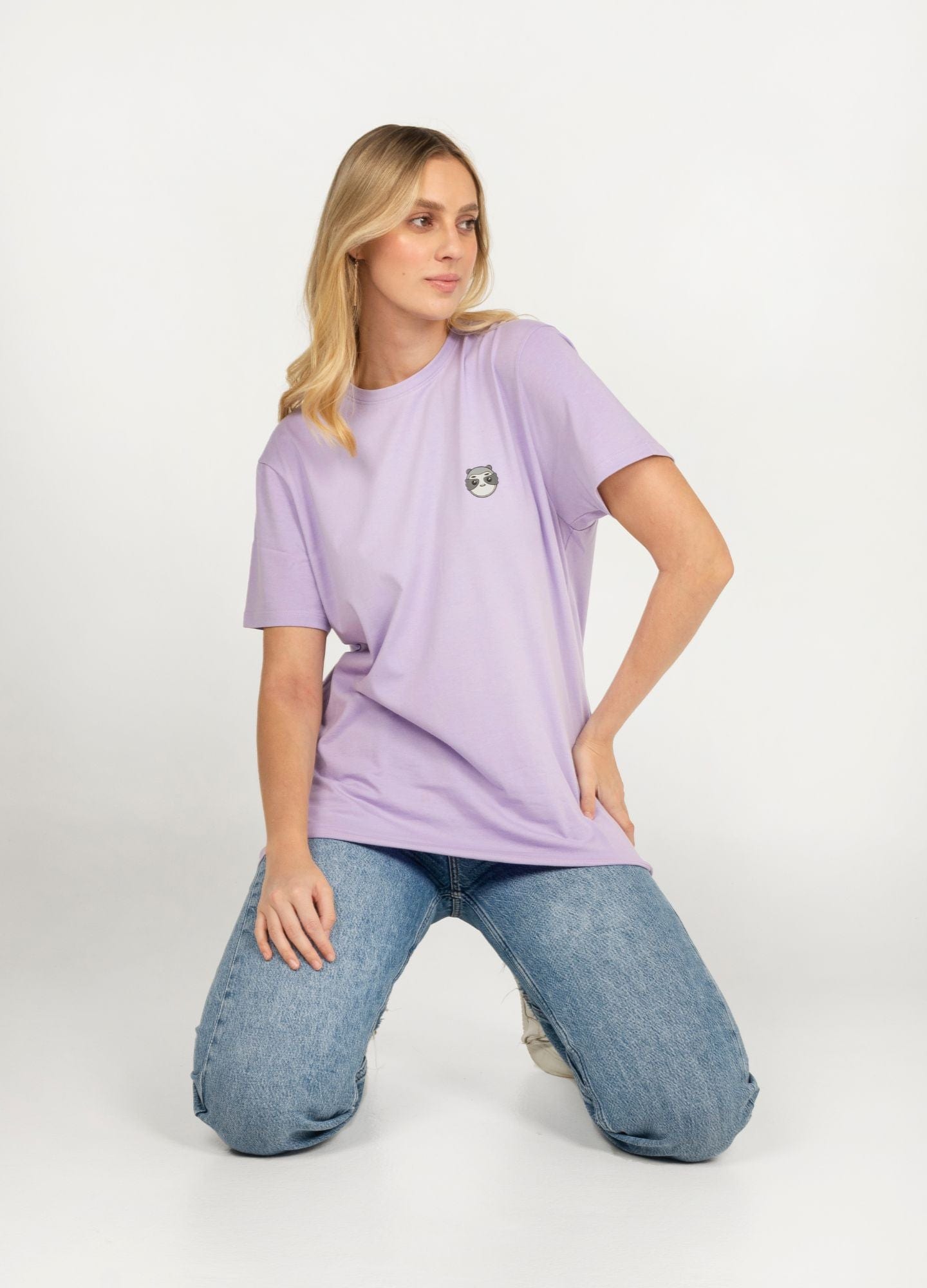Basic Perezoso Camiseta Regular – Lila - imagen 3