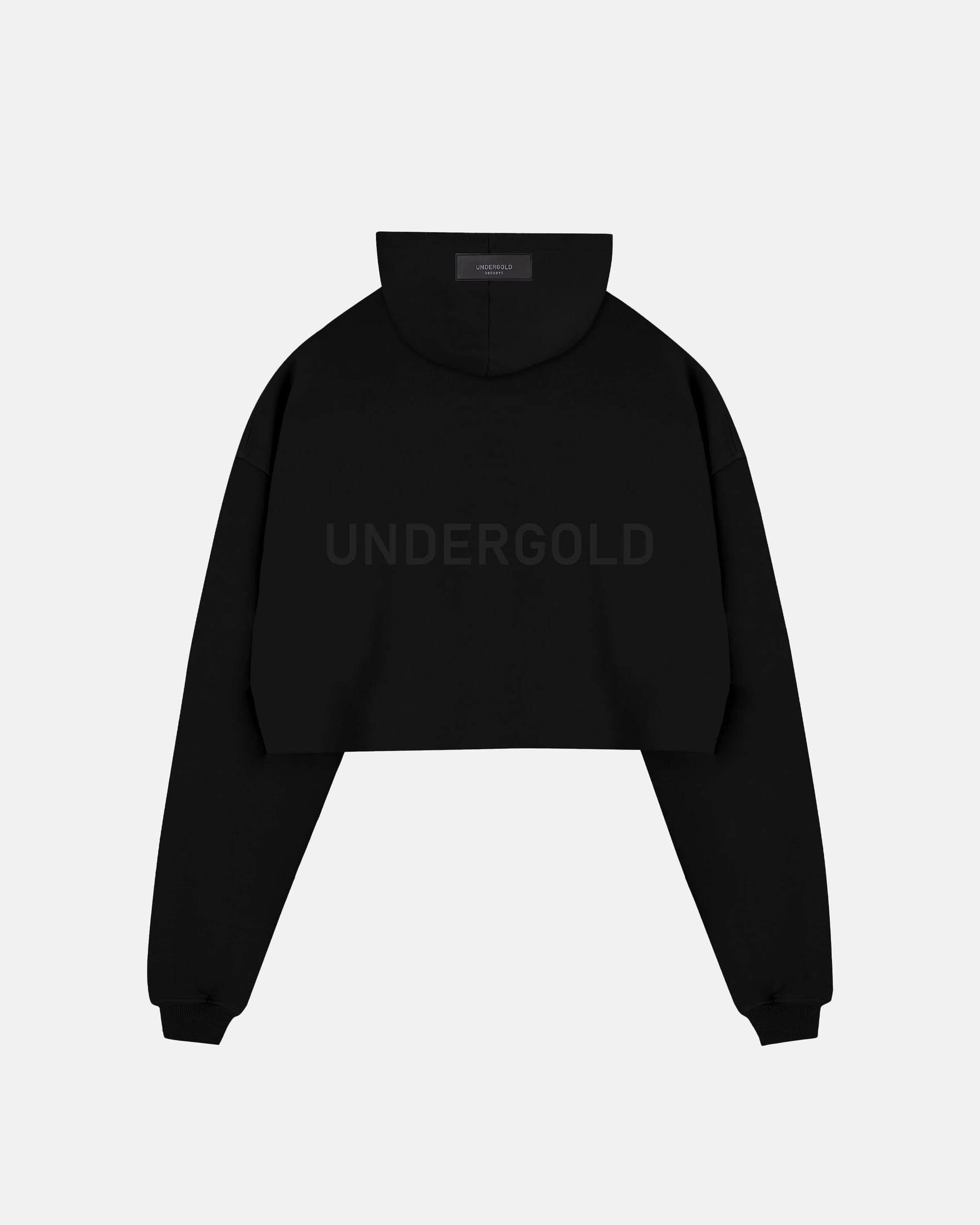Line Logo Cropped Hoodie Black - imagen 1
