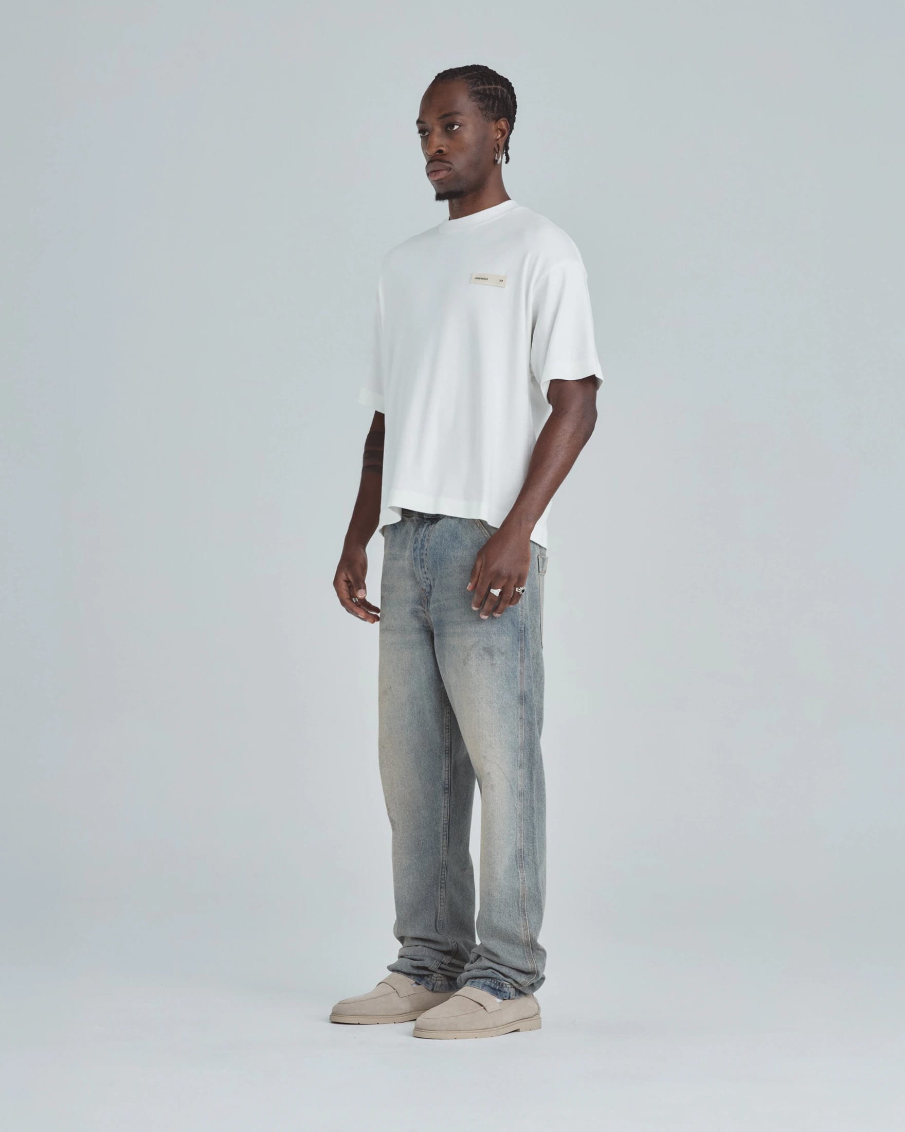 Line Basic Label Boxy Fit Tshirt White - imagen 5
