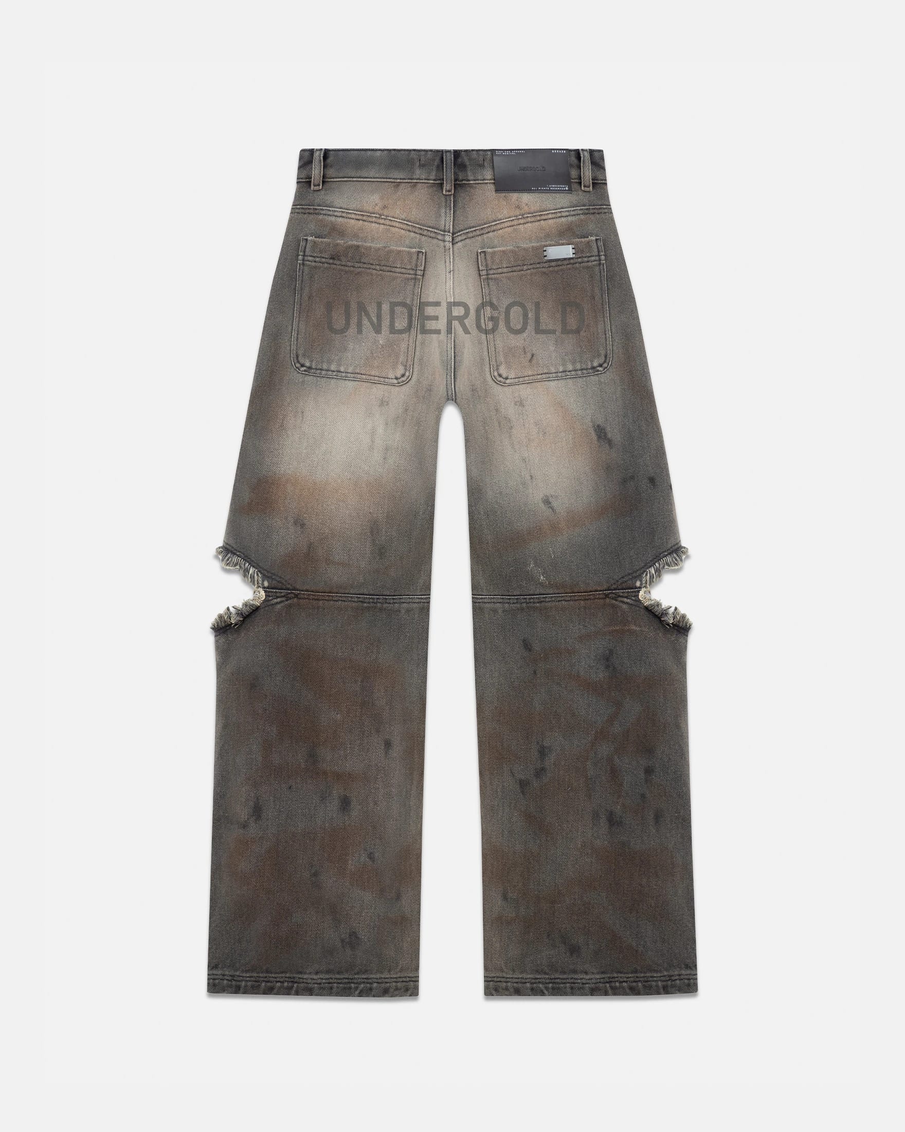 W Holy State UNDGLD Split Knee Wide Jeans Mechanic Gray - imagen 3