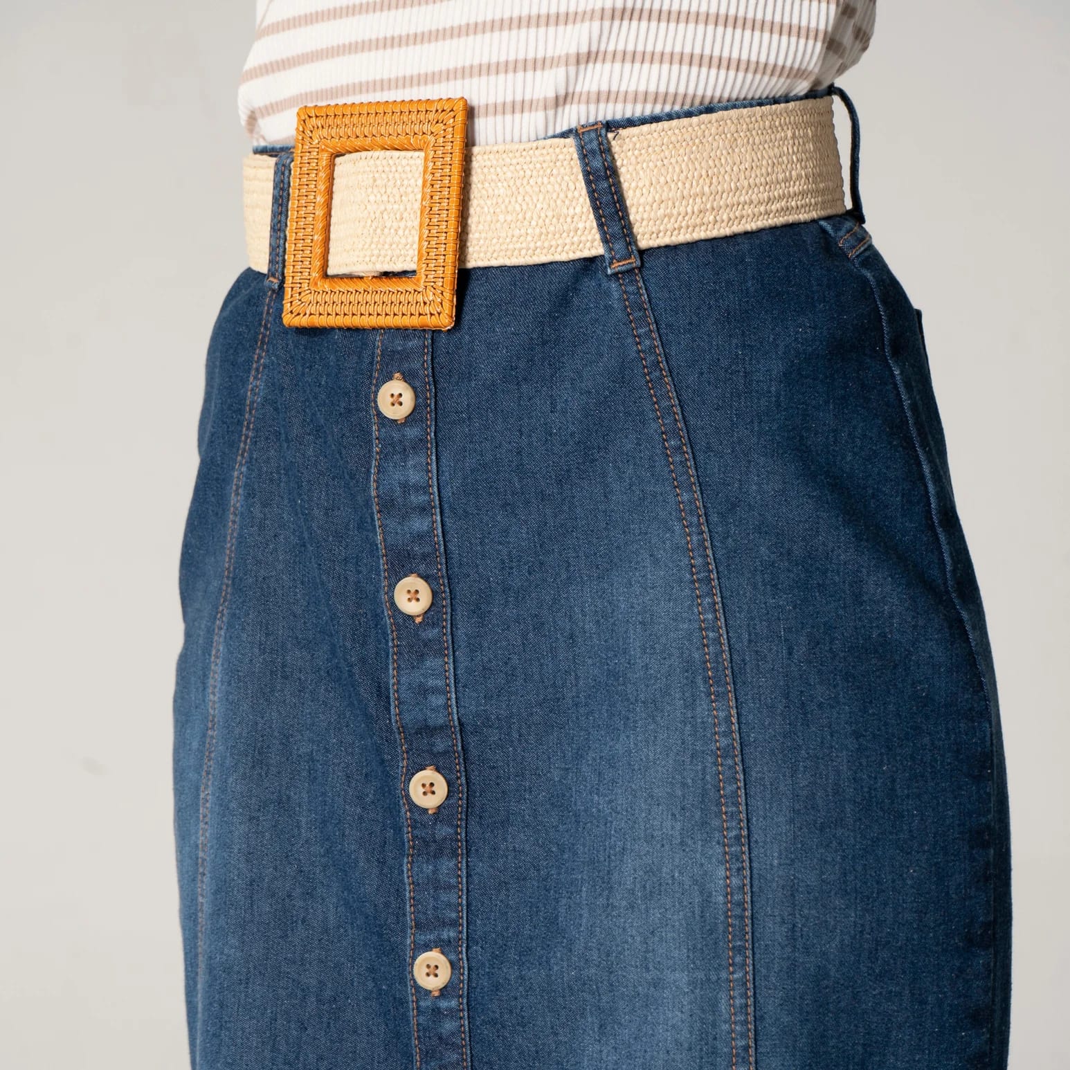 Falda Denim Larga Regular Charming - imagen 5