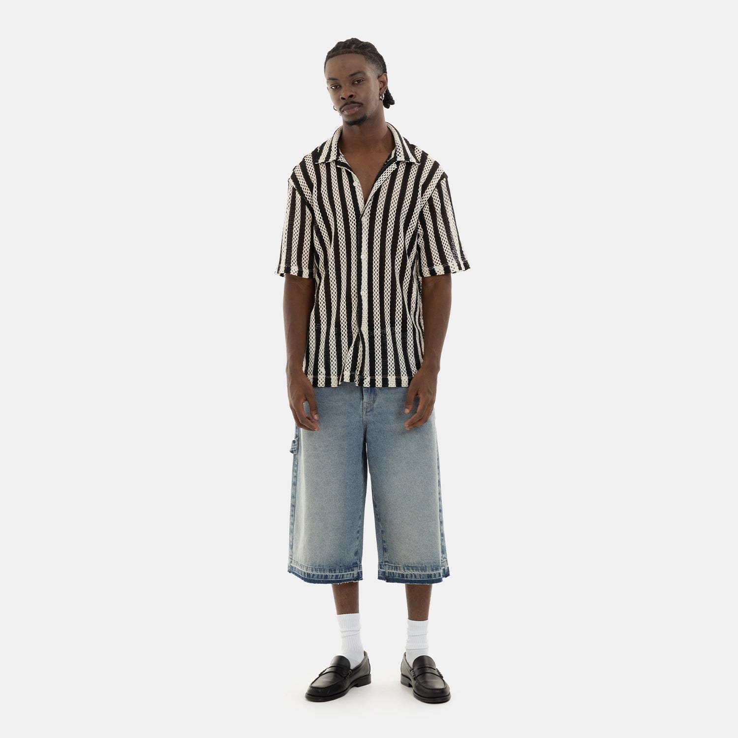 Mesh Striped Shirt Black - imagen 7