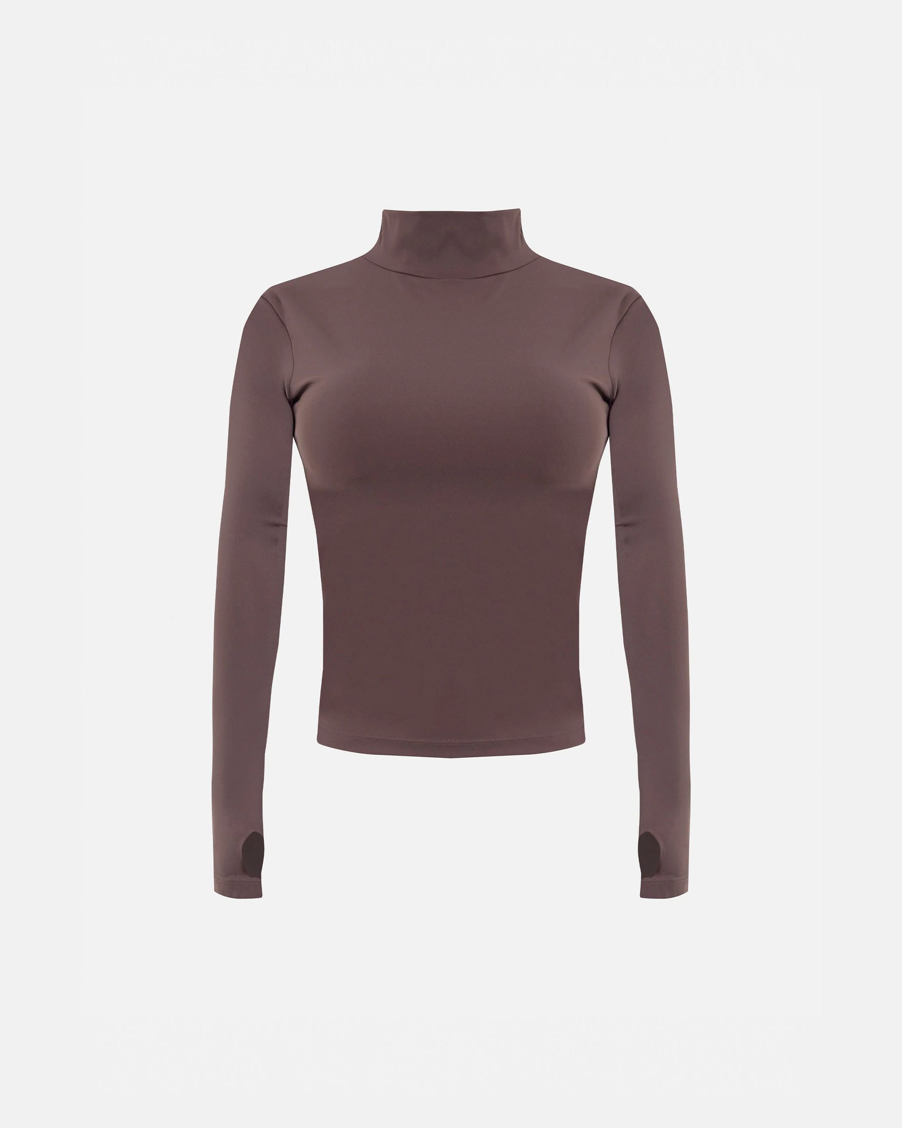 W Basics Ultra Slim Fit Tall Neck Long Sleeve Brown - imagen 1