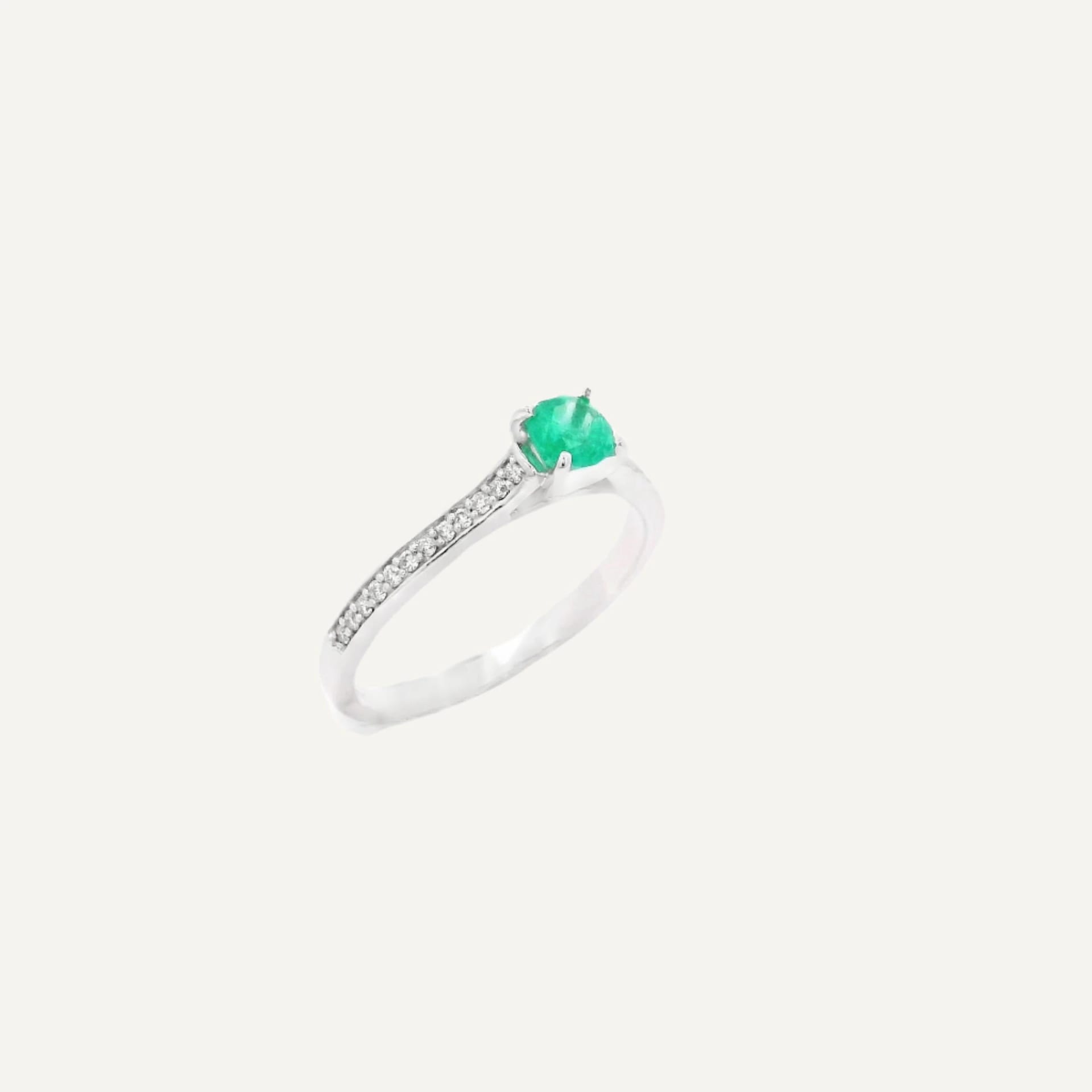 Anillo Compromiso Princess small esmeralda - imagen 1