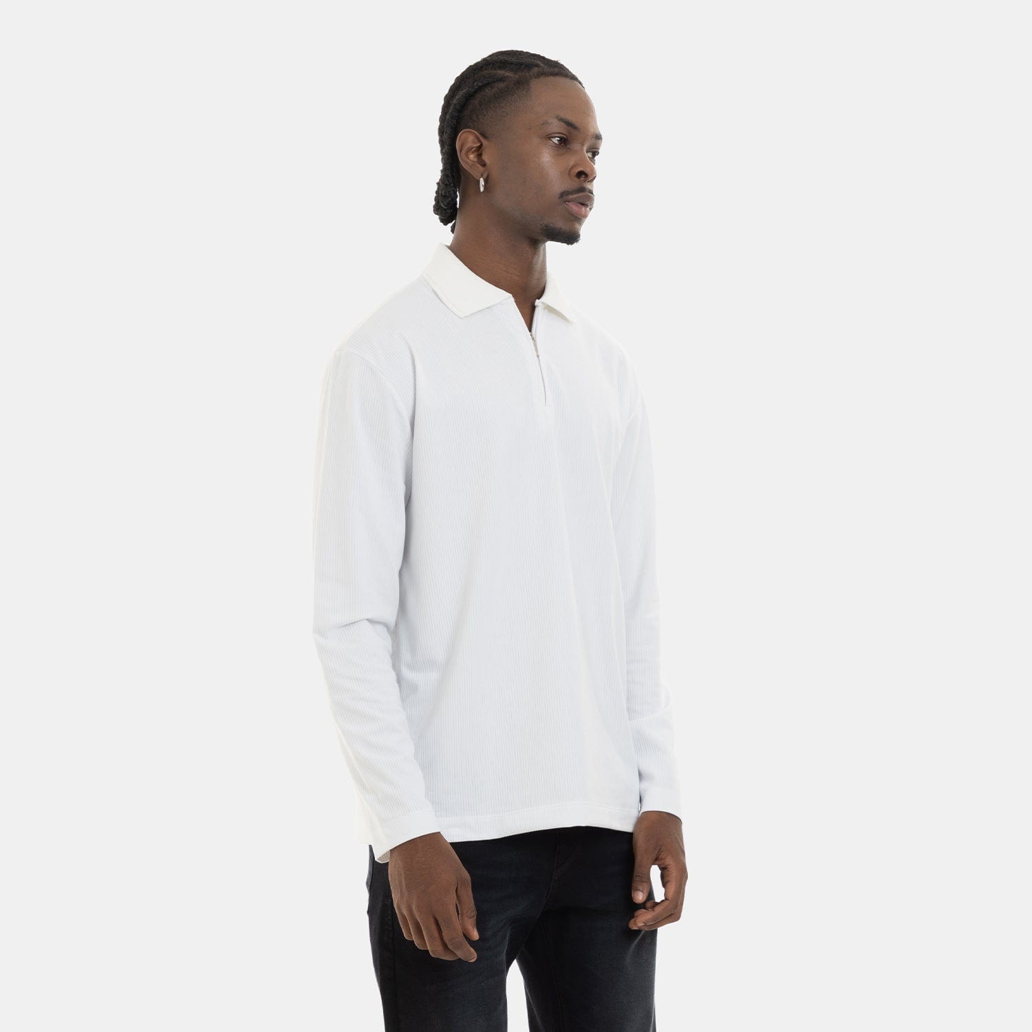 Zip Polo Sweatshirt White - imagen 2