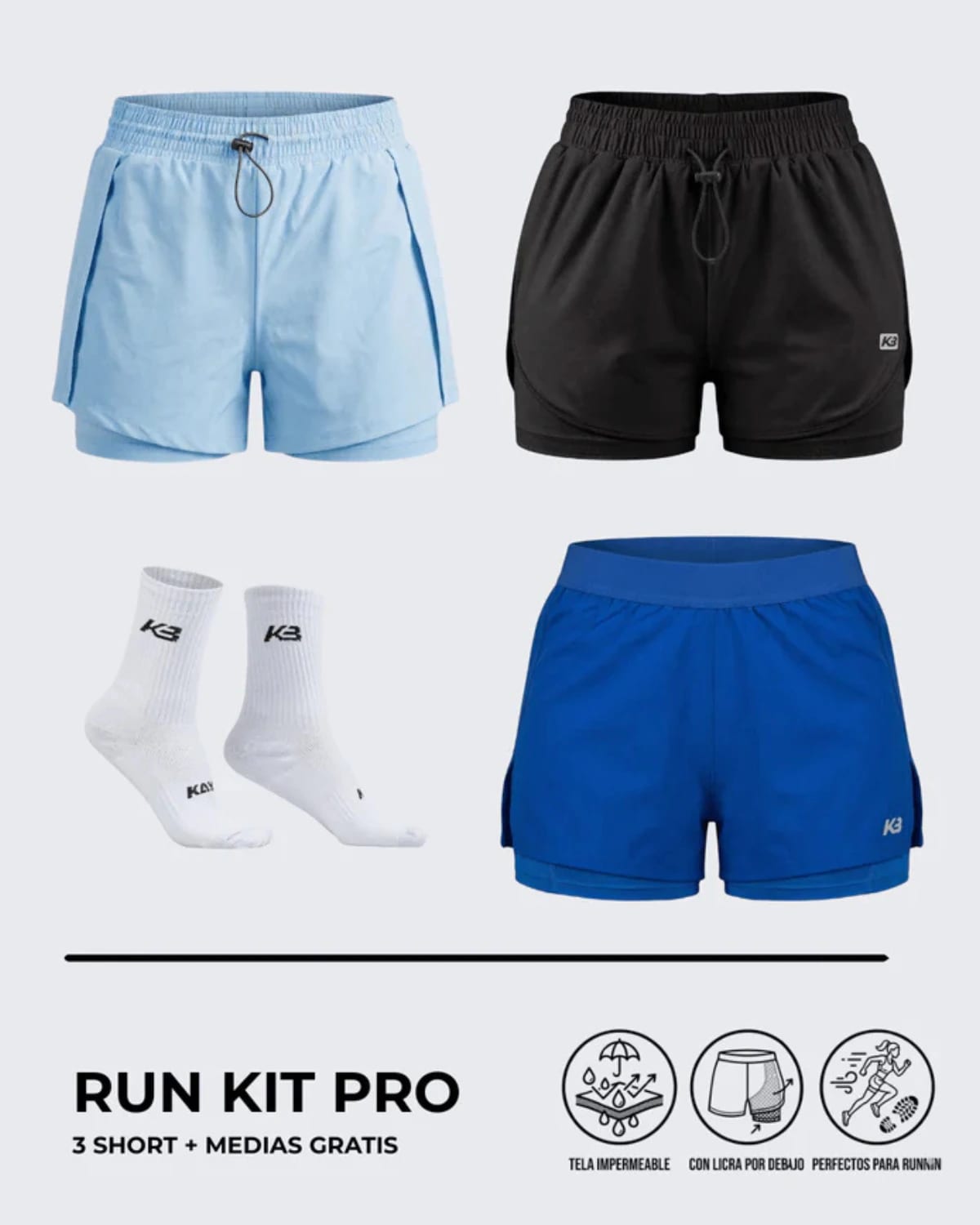 Pack X3 Short Running Mujer┃KAYBU REF.801076 - imagen 3