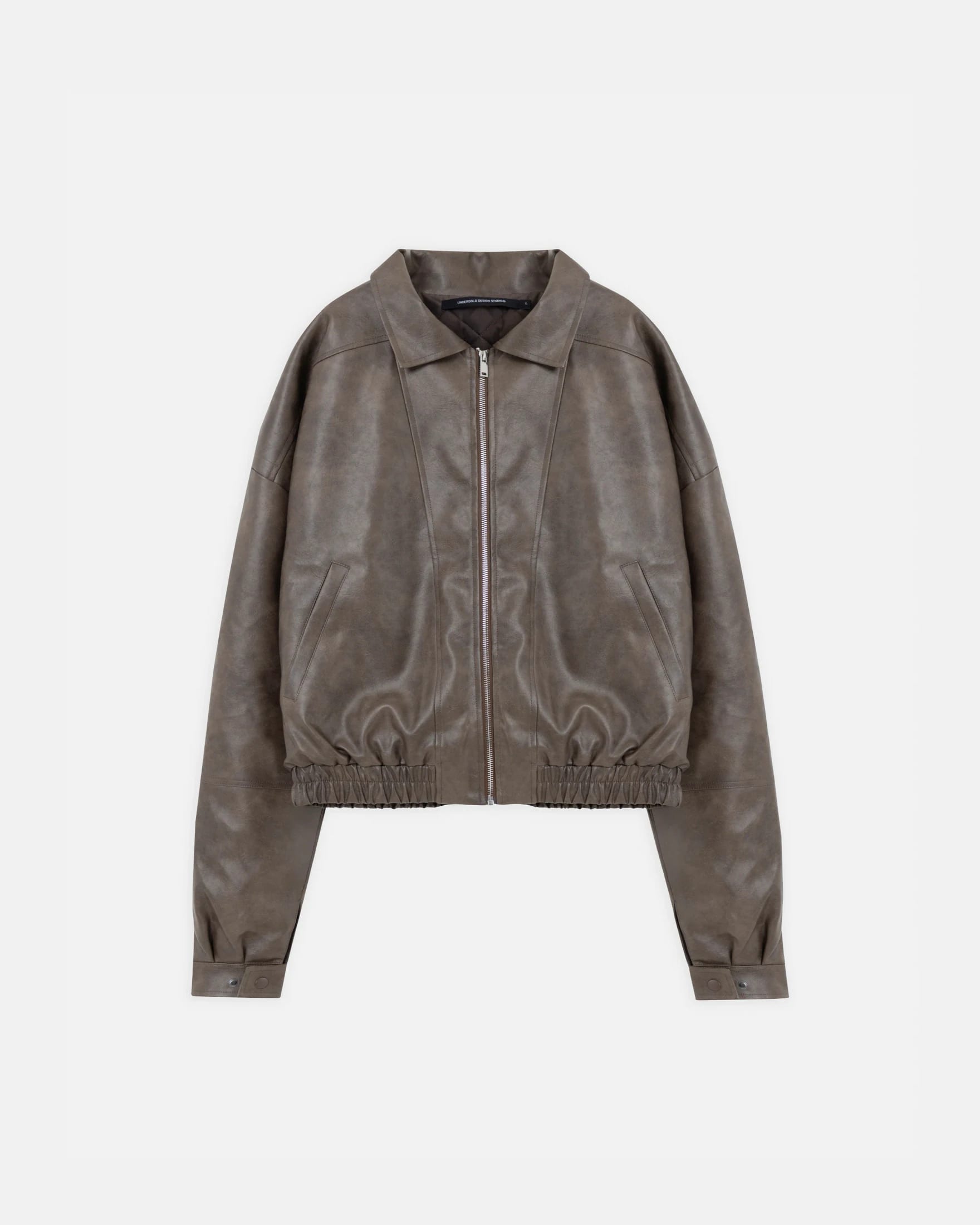 Basics Vintage Panelled Bomber Jacket Brown - imagen 8