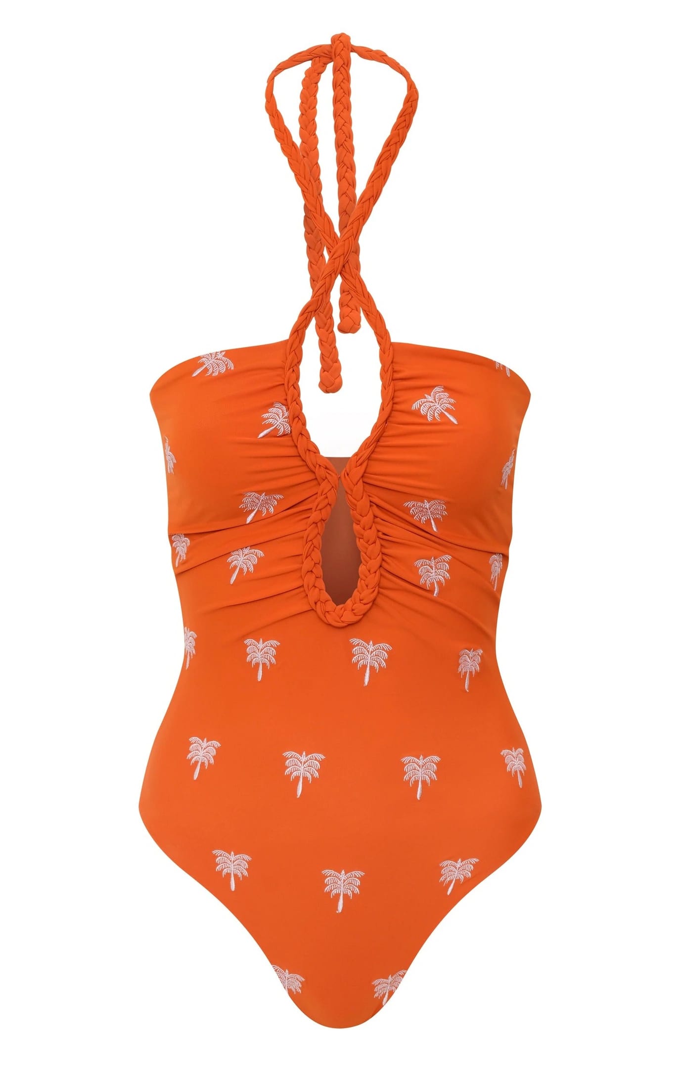 Saint Tropez Embroidered One Piece / Orange Lilac Polka Palms - imagen 1