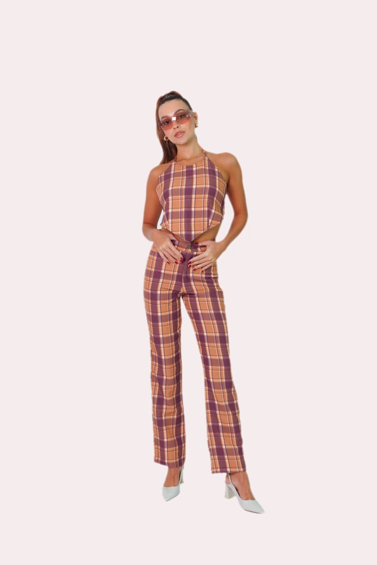 Howdy Top In Purple Tartan - imagen 1