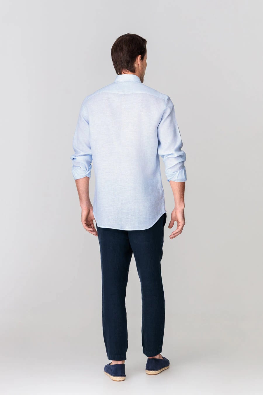 Men's linen shirt mini stripes blue - imagen 7