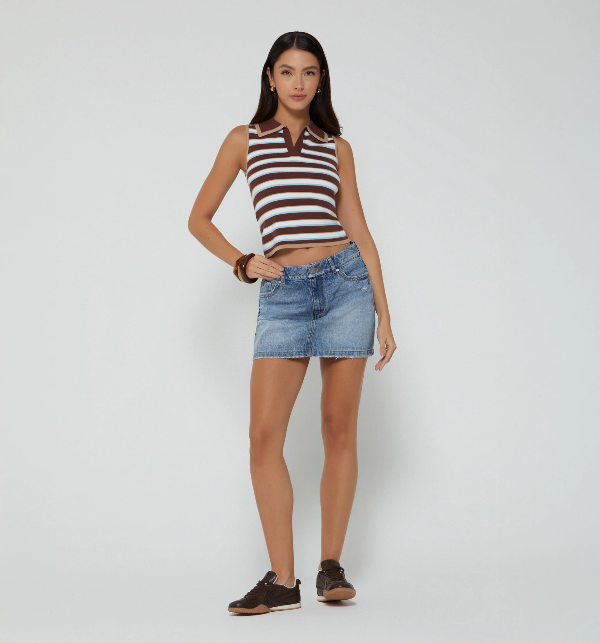 Blusa manga sisa con rayas - imagen 2