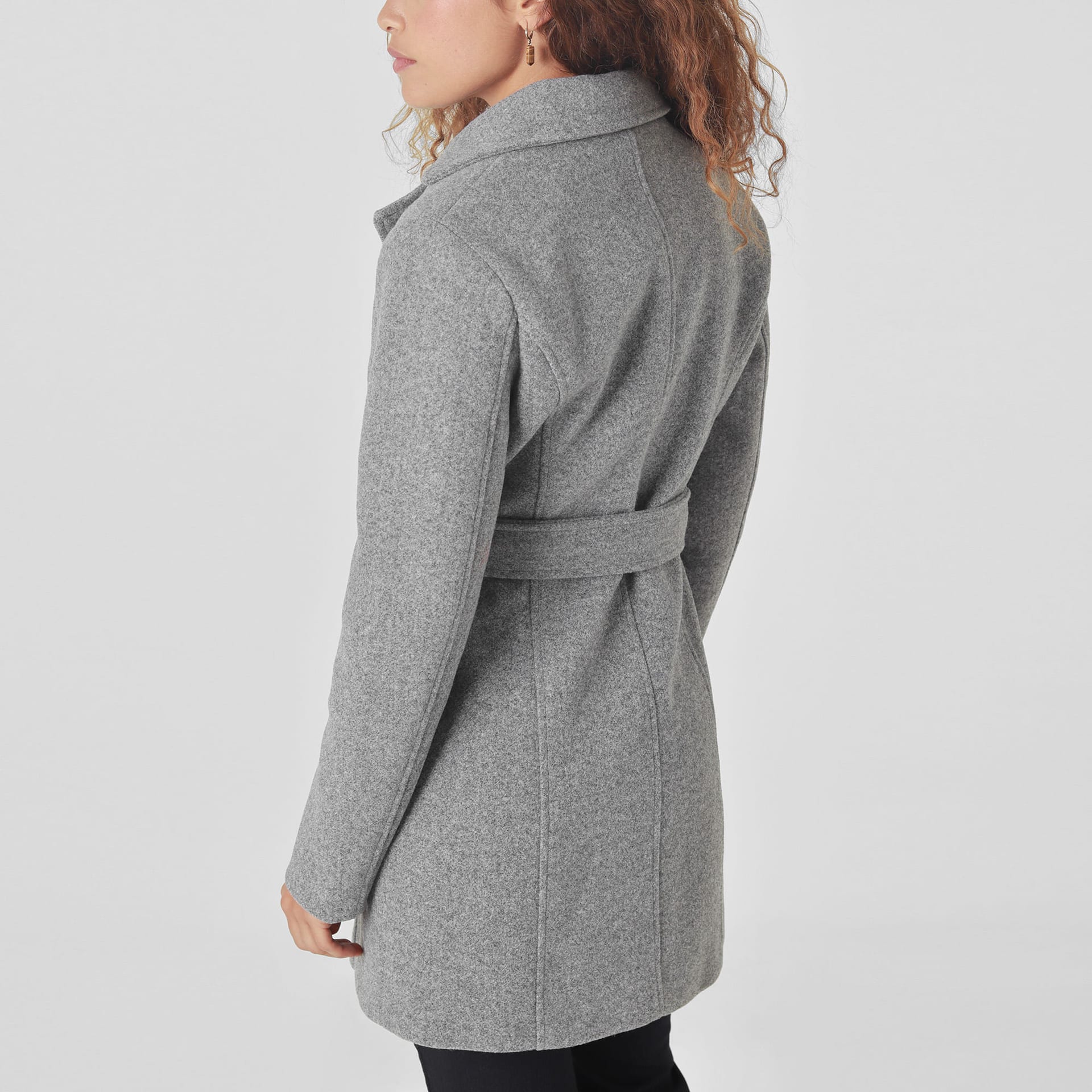 Chaqueta abrigo manga larga cuello solapa con lazo - imagen 11