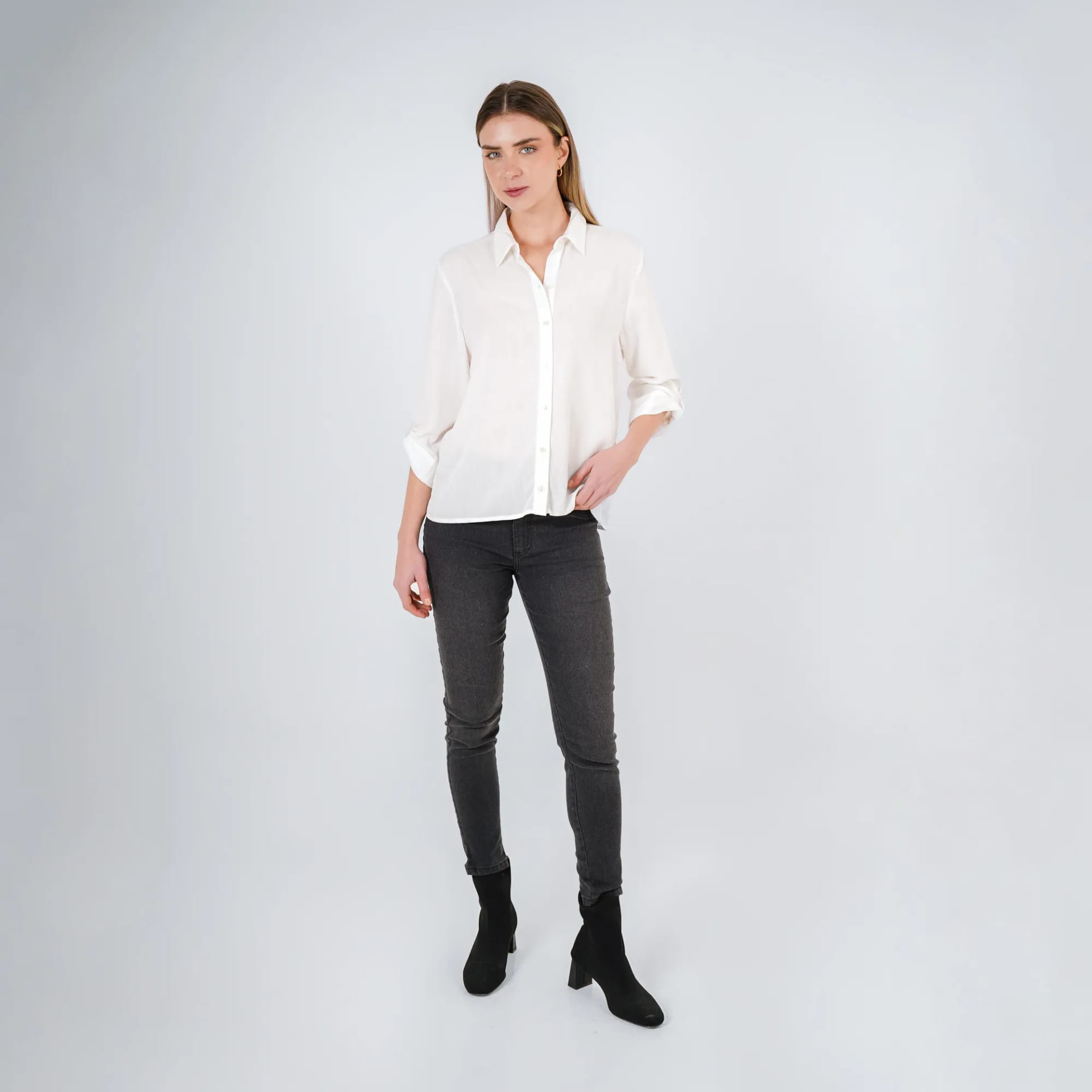 Jean Tiro Medio Bota Skinny - imagen 1