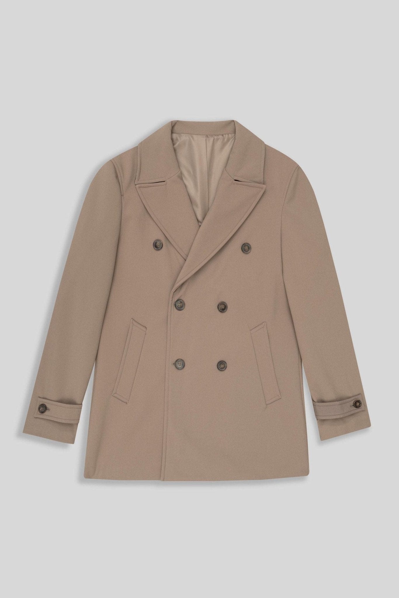 men’s mixed fabric camel luciano coat - imagen 1