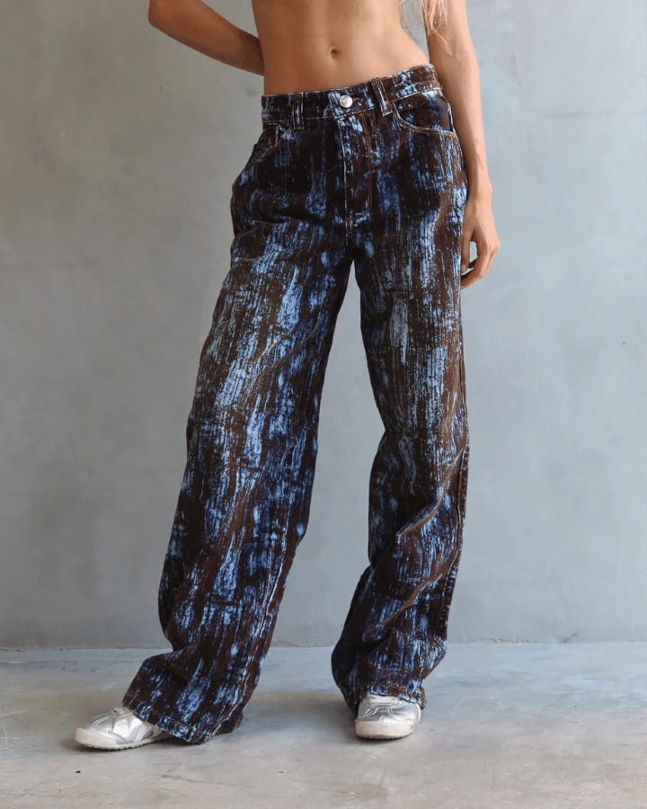 JEAN BAGGY FIT BLUE STATIC CAFÉ/AZUL - imagen 4