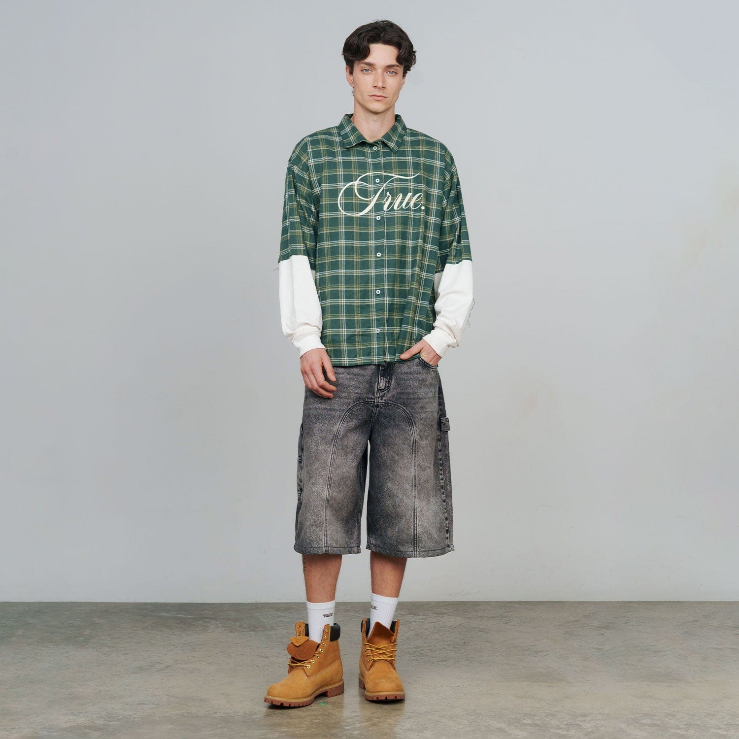 Slashed Denim Jorts - Black - imagen 4