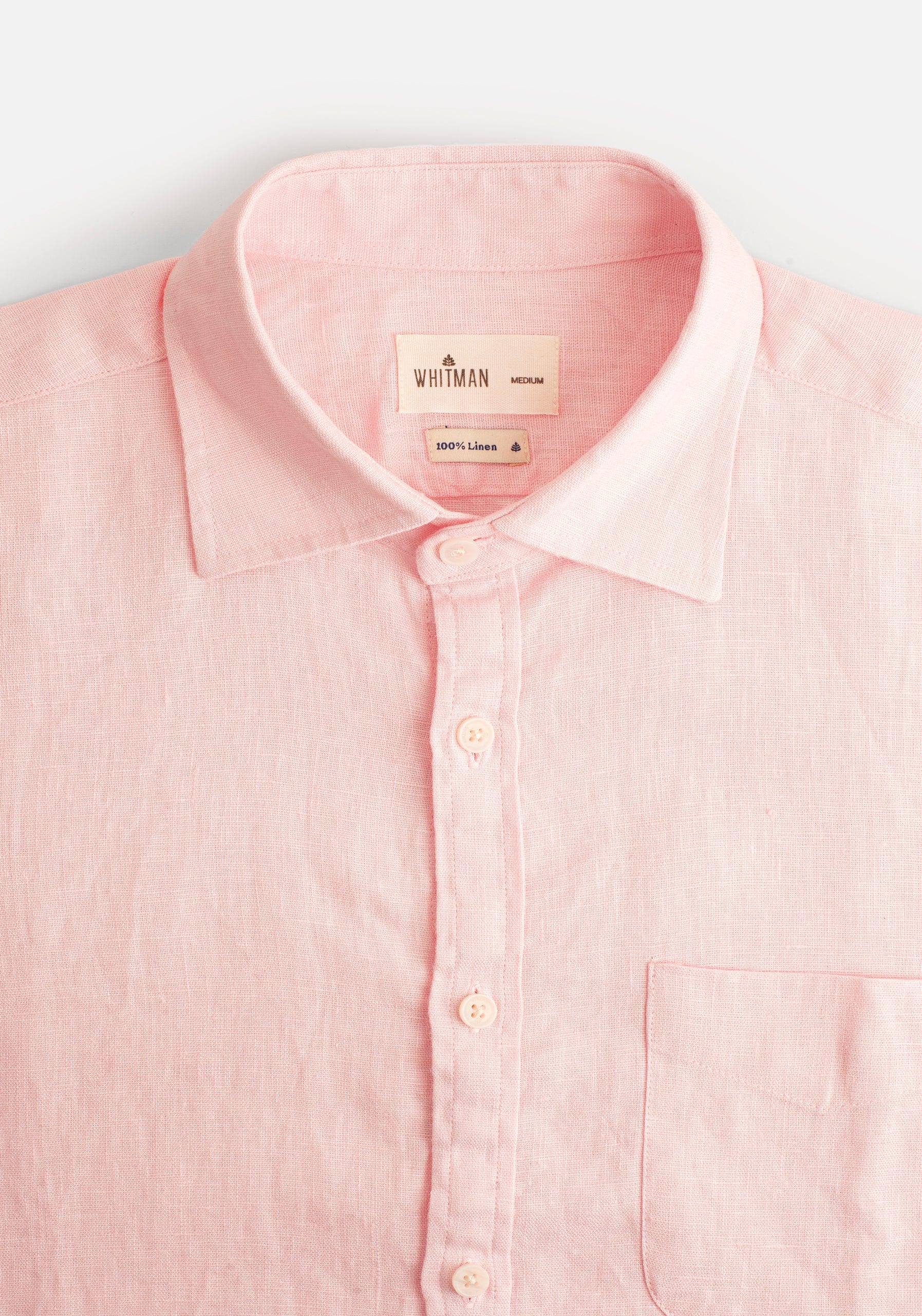 Camisa H CI Lino Unicolor Bols Rosado Claro - imagen 6