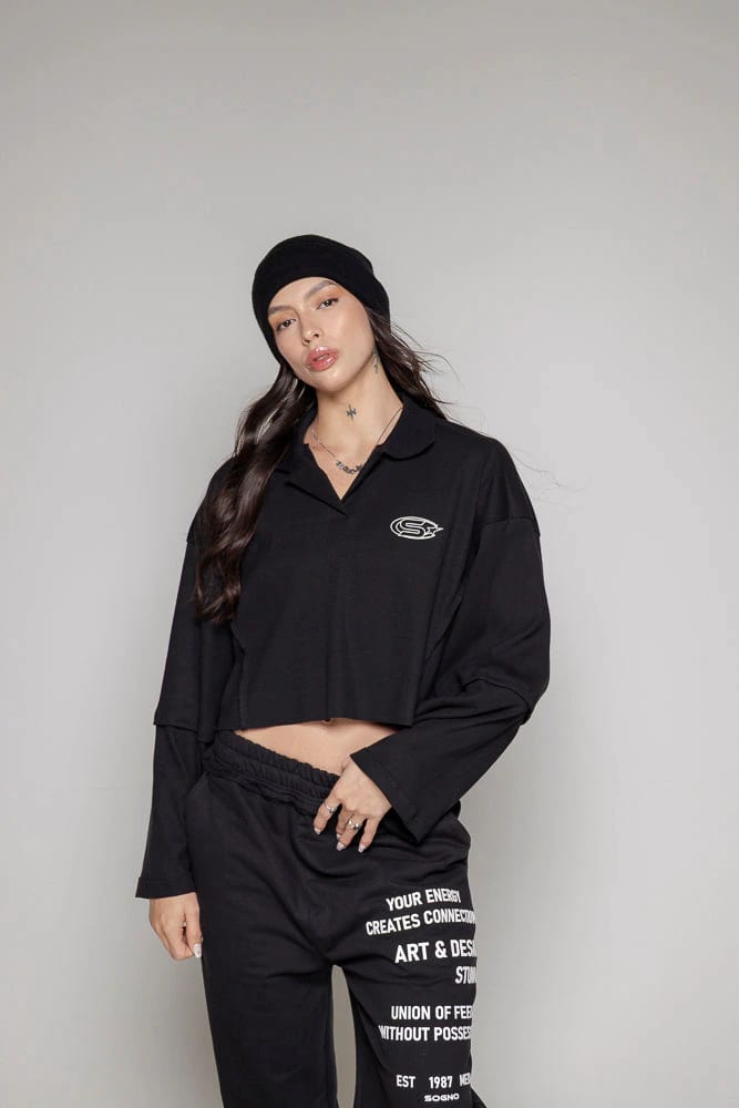 Buzo Dama Courage Tipo Polo-Negro - imagen 6