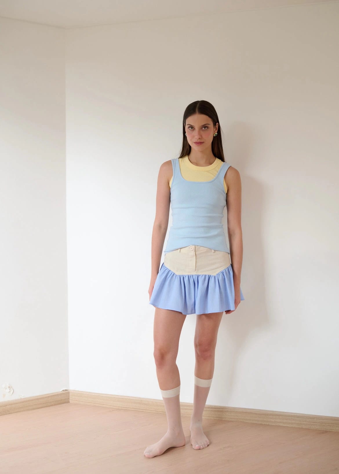 SAND STRIPE MINI SKIRT (SKY) - imagen 3