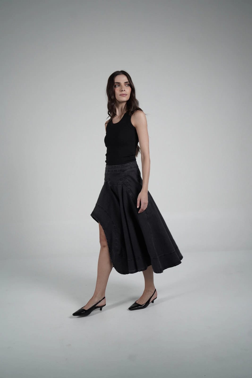 Black asymmetrical skirt - imagen 5