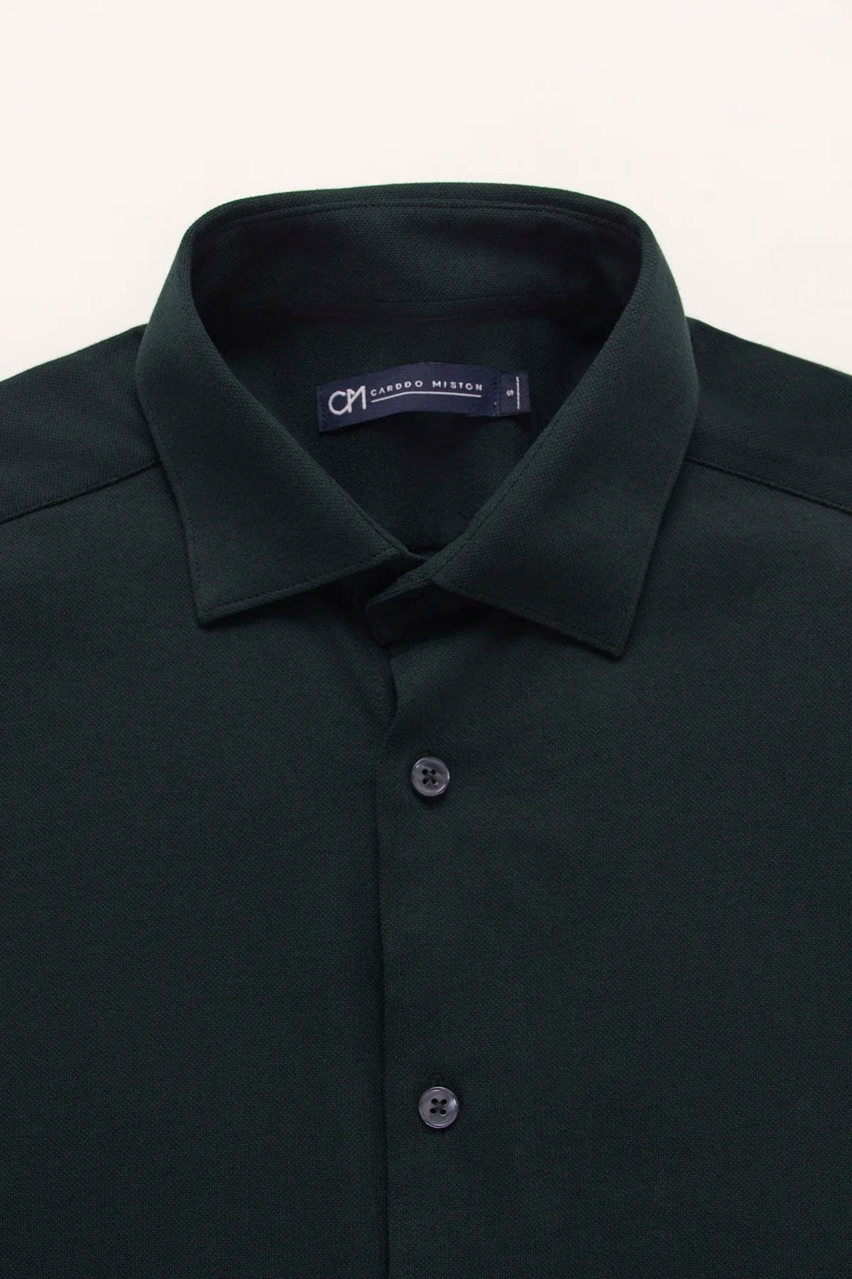 Camisa Piqué Algodón Verde Botella - imagen 2