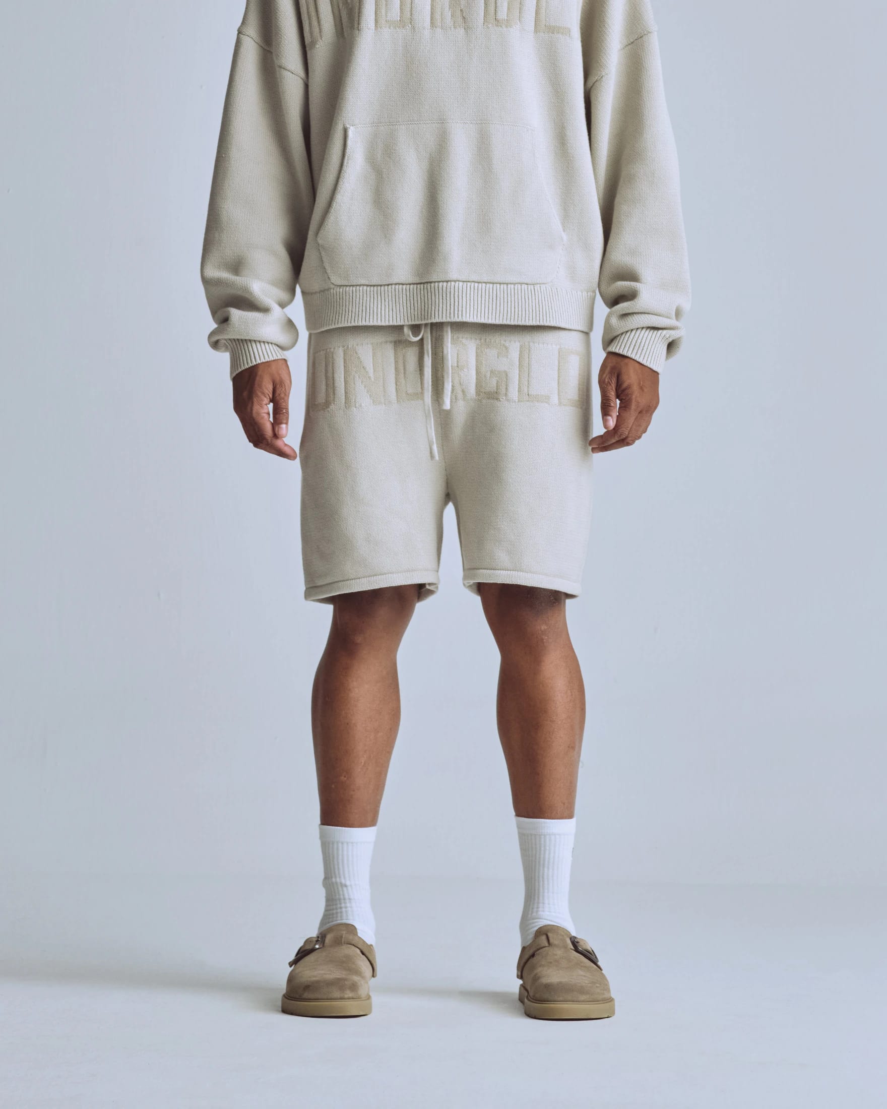 Basics UNDRGLD Knitted Shorts Cream - imagen 2