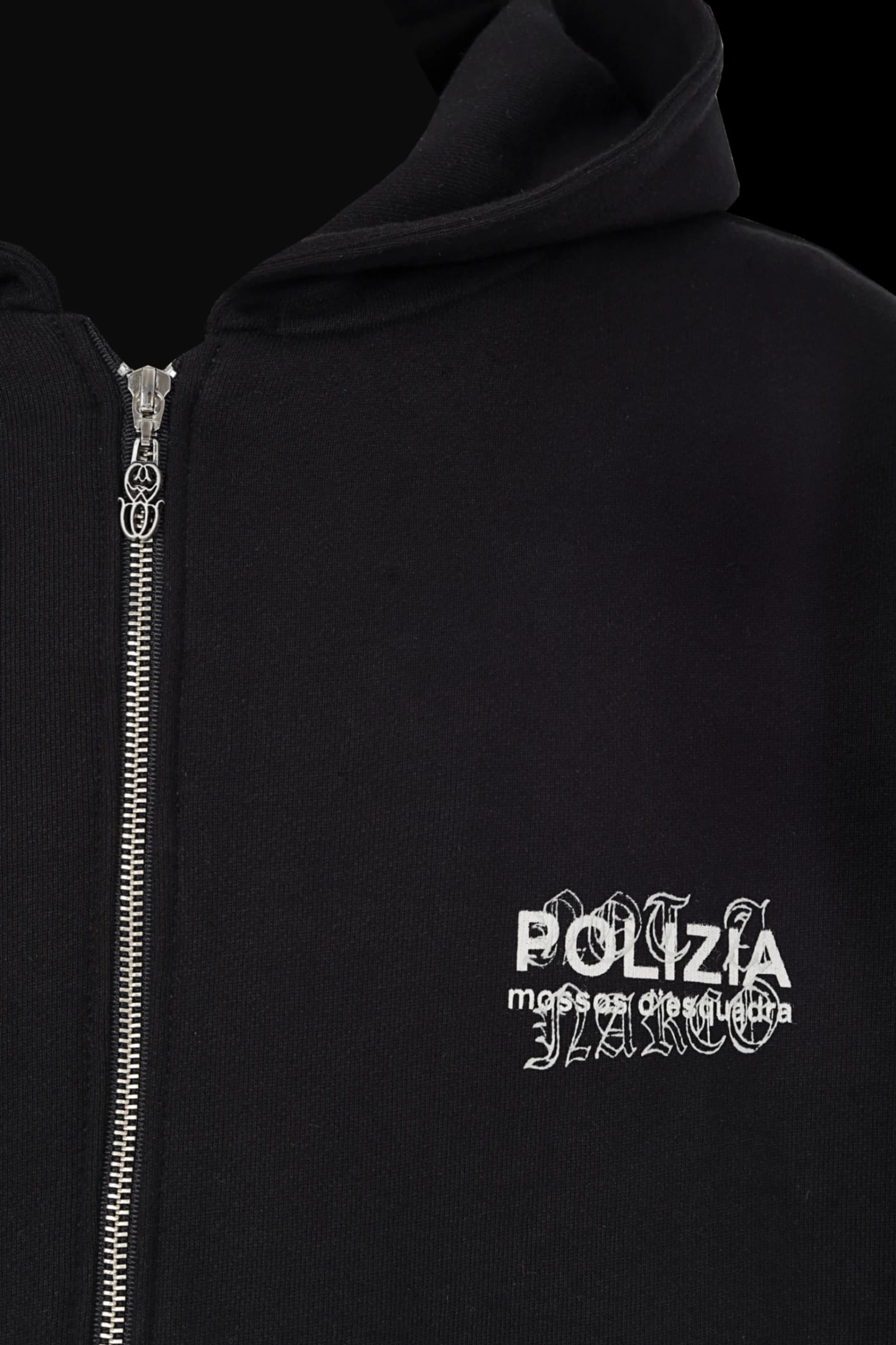 POLIZIA BLACK ZIPPER HOODIE - imagen 5