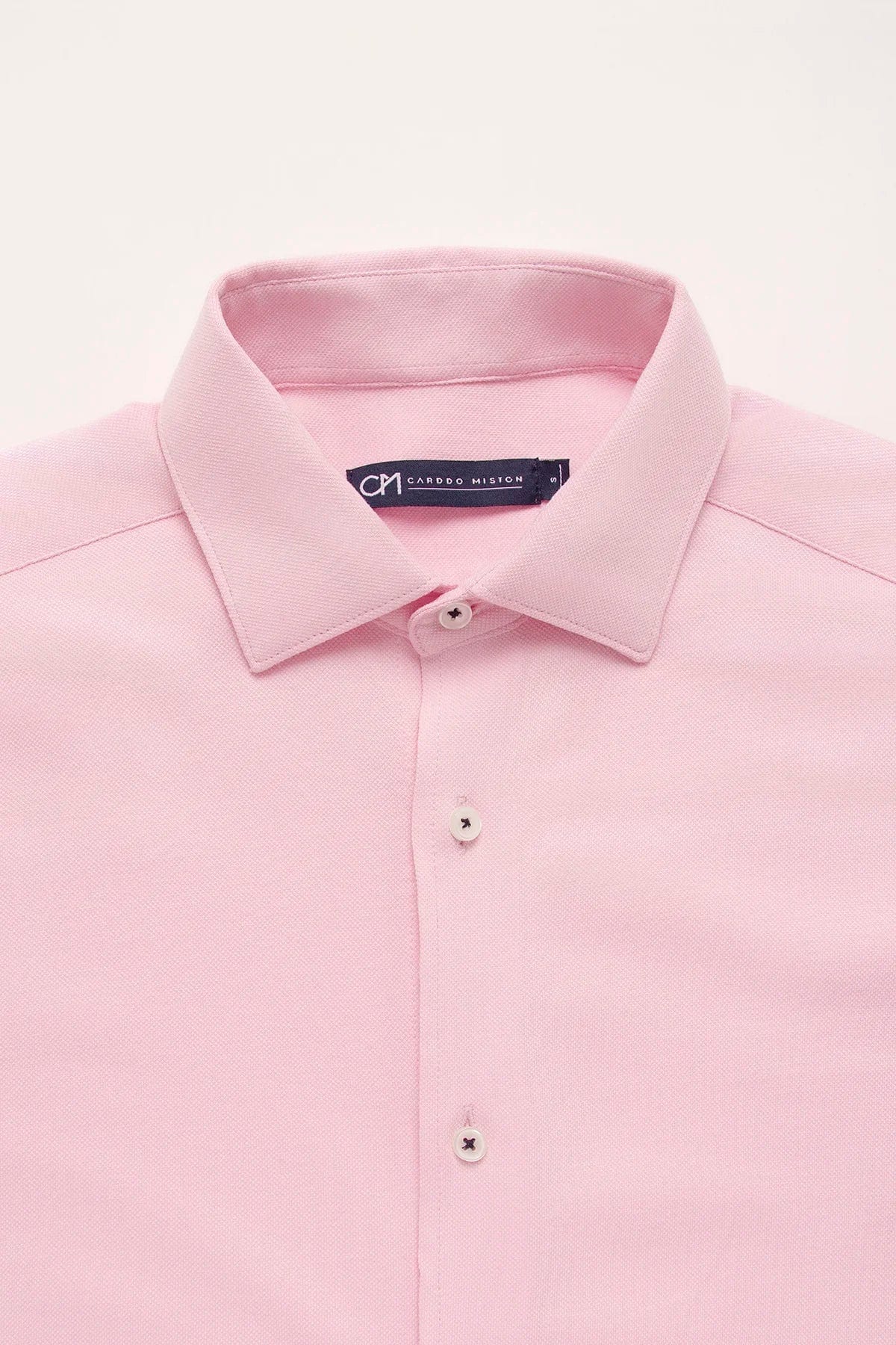 Camisa Piqué Botón Contraste Algodón Rosa Bebé - imagen 2