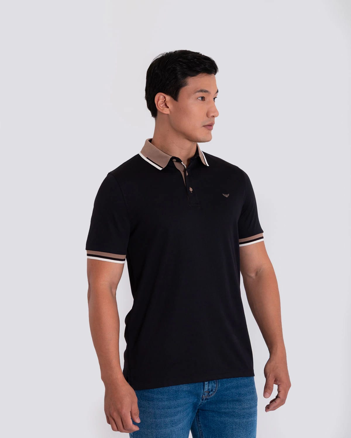 Polo slim negra para hombre - imagen 2