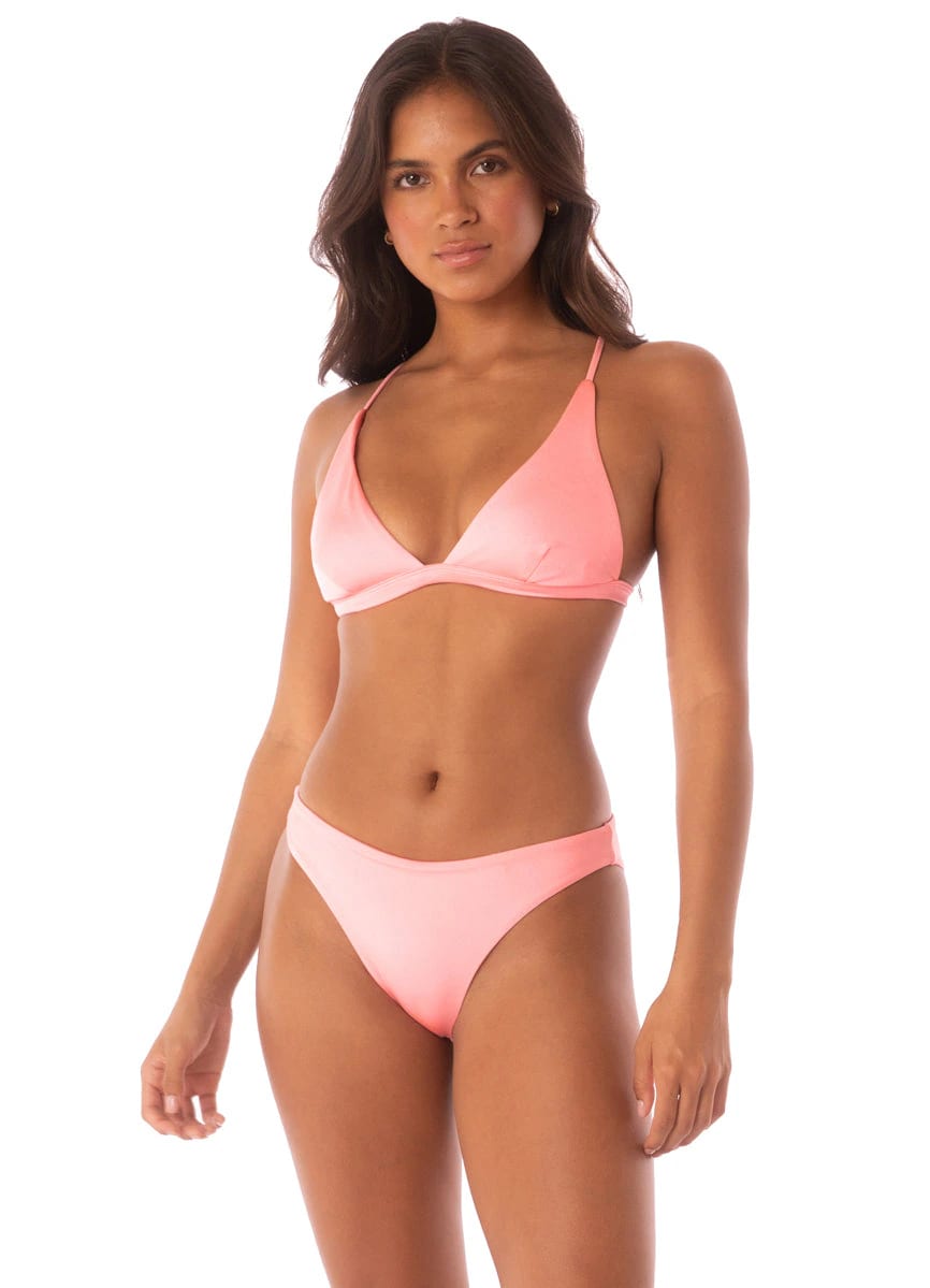 Maaji Orchid Pink Ivy Fixed Triangle Bikini Top - imagen 1