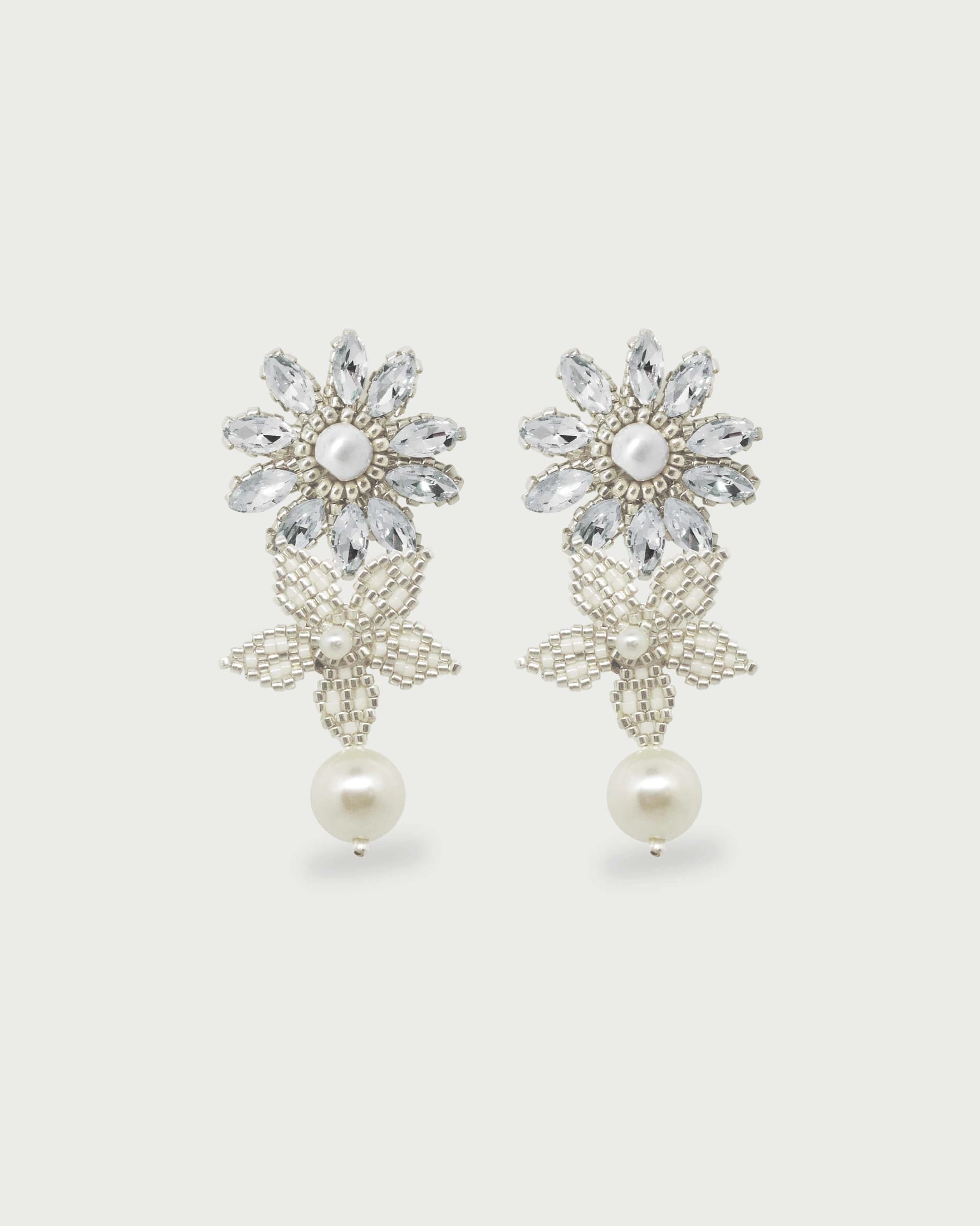 Aretes Dos Flores y Perla Miyuki - imagen 2