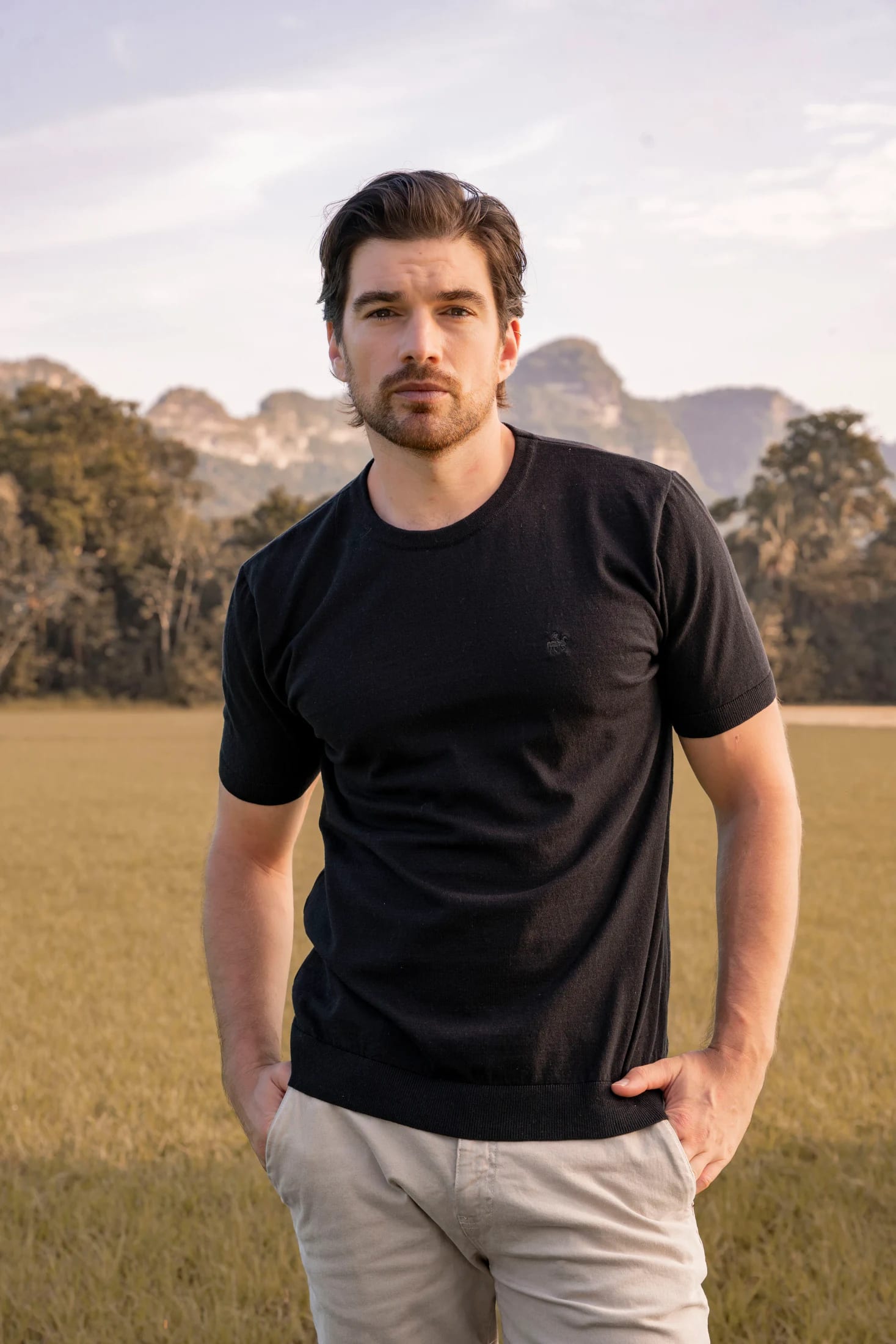 Camiseta Tejida Hombre Negro - imagen 7