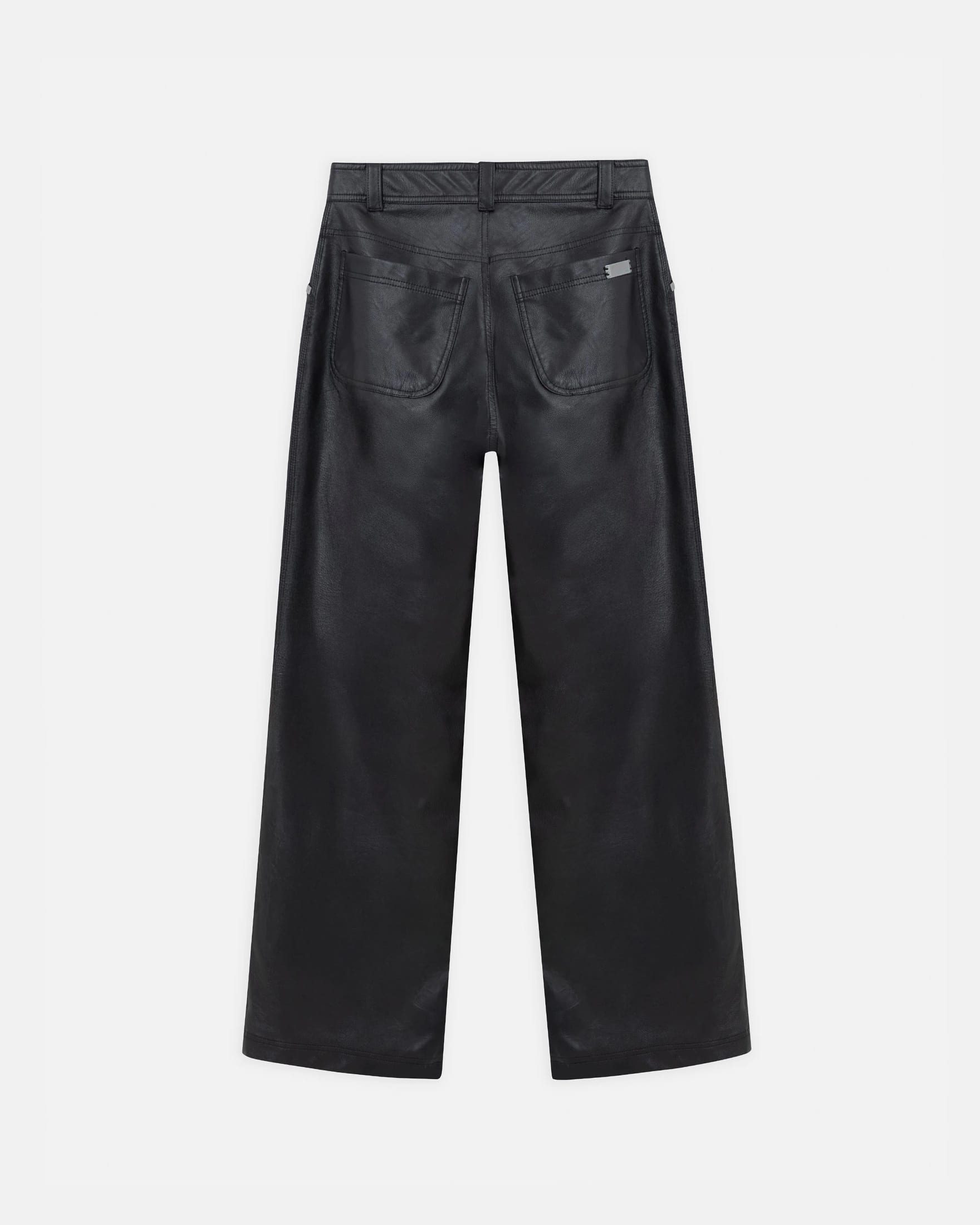 W Capsule Basic Pleather Wide Jeans Black - imagen 3