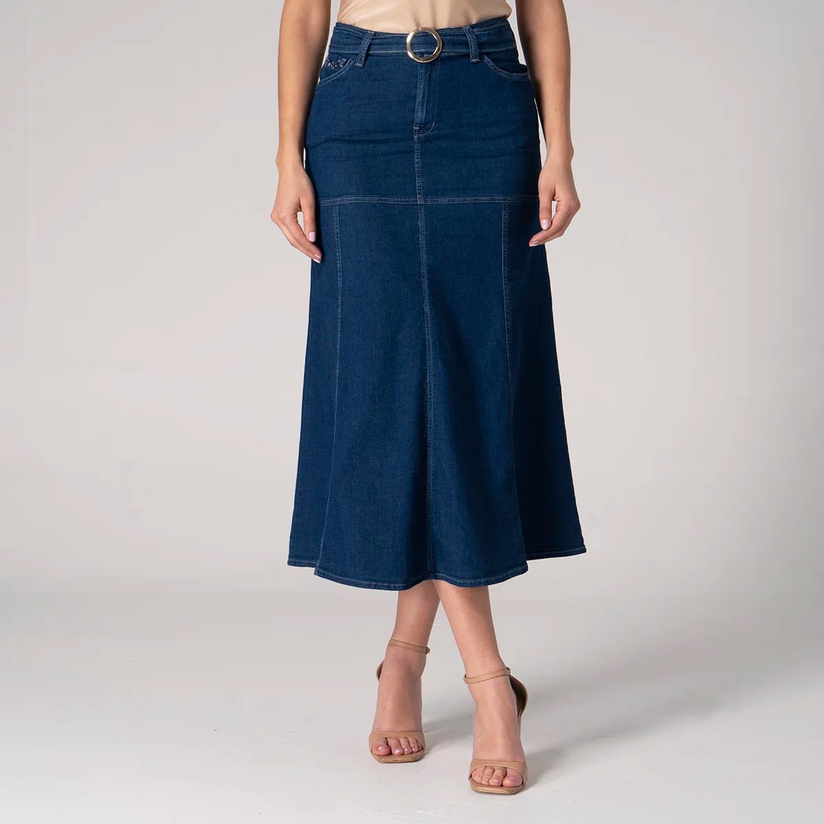 Falda Larga Denim Slim Kenbleu - imagen 2