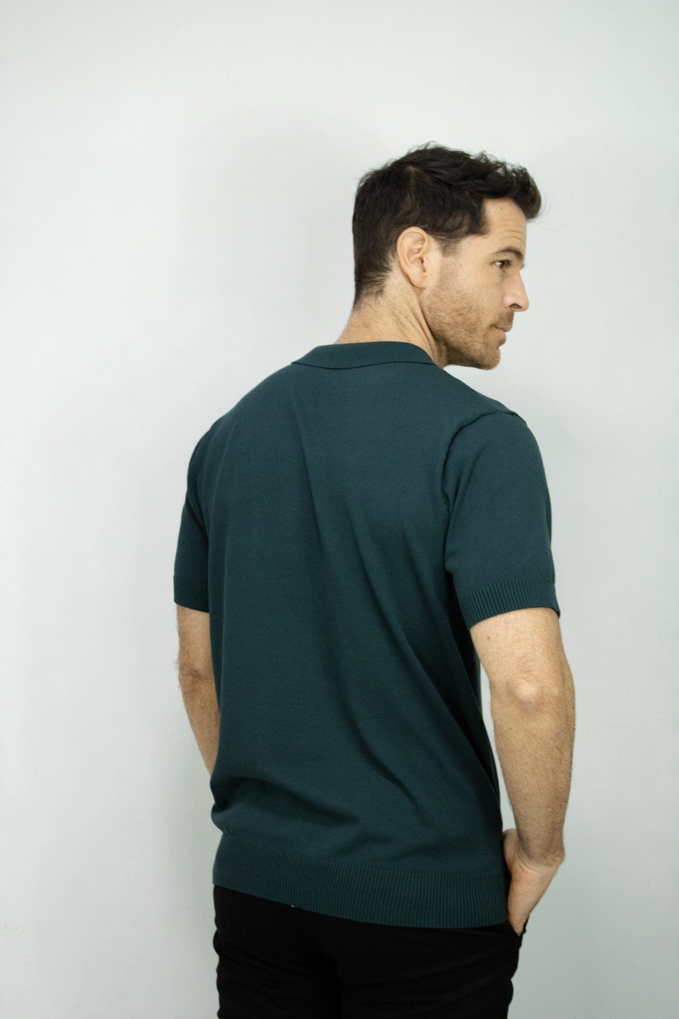POLO TEJIDA VERDE OSCURO PARA HOMBRE - imagen 3