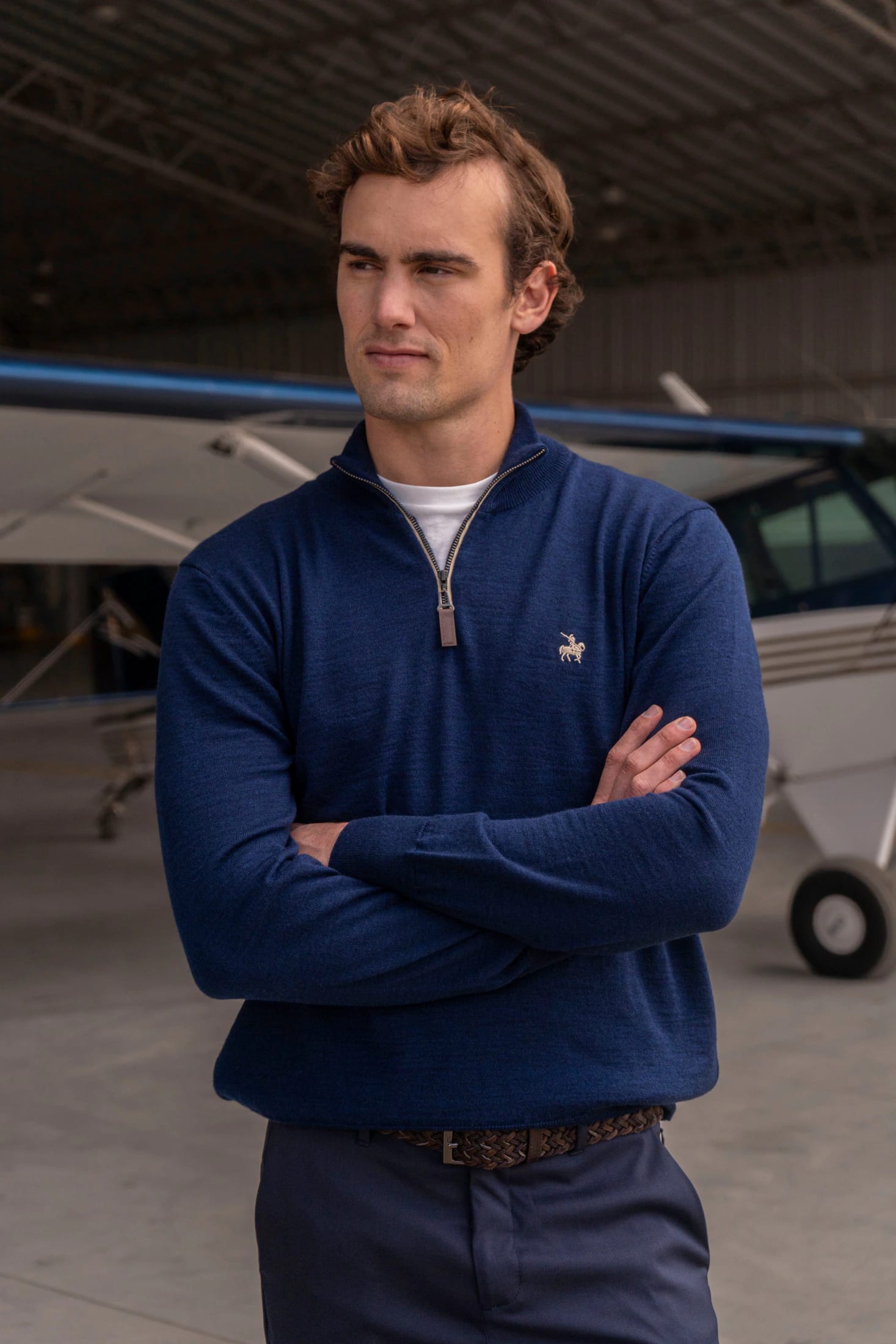 Suéter Halfzip Merino Azul Oscuro - imagen 1