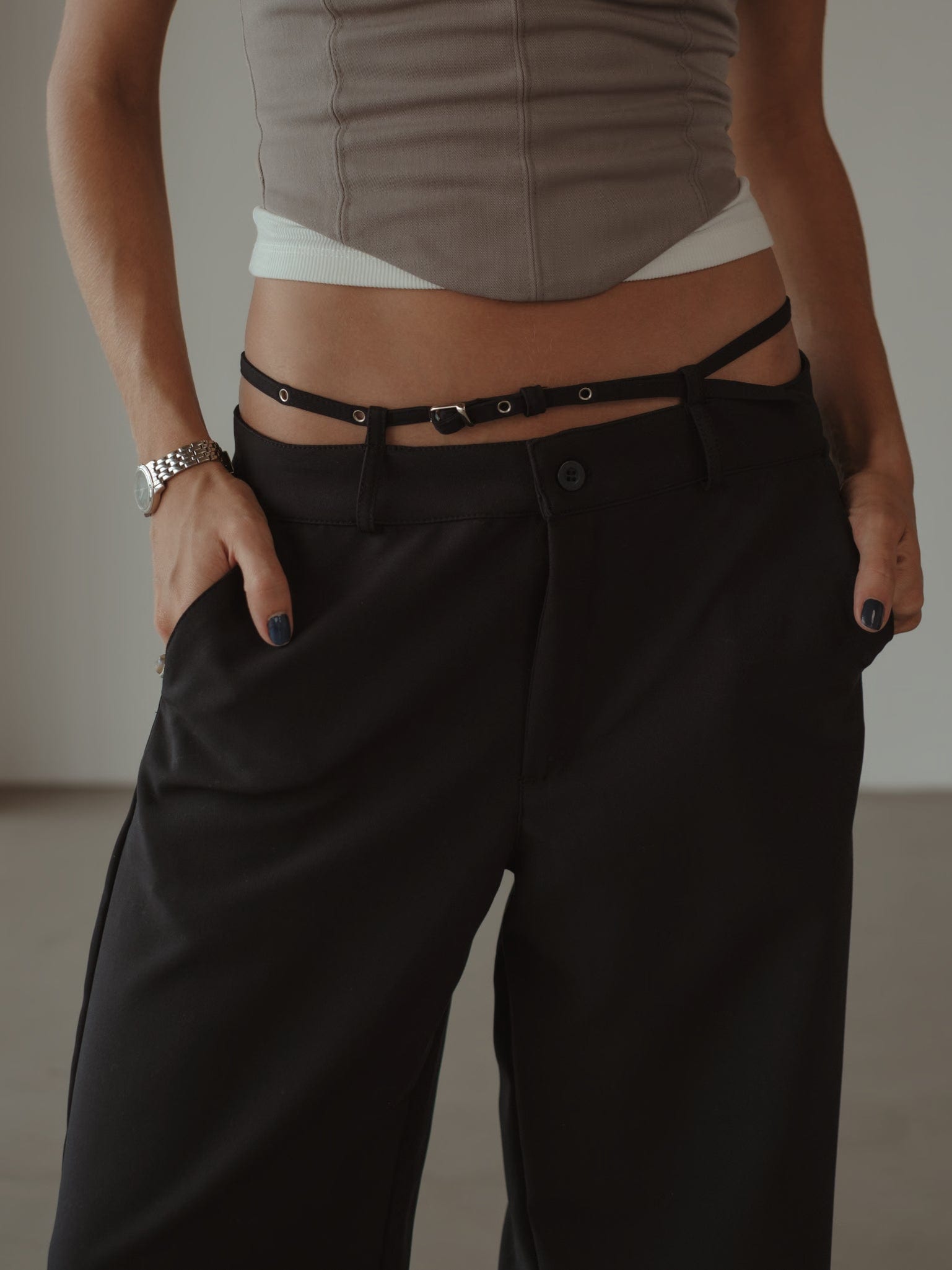CROSS BELT TROUSER - BLACK - imagen 7