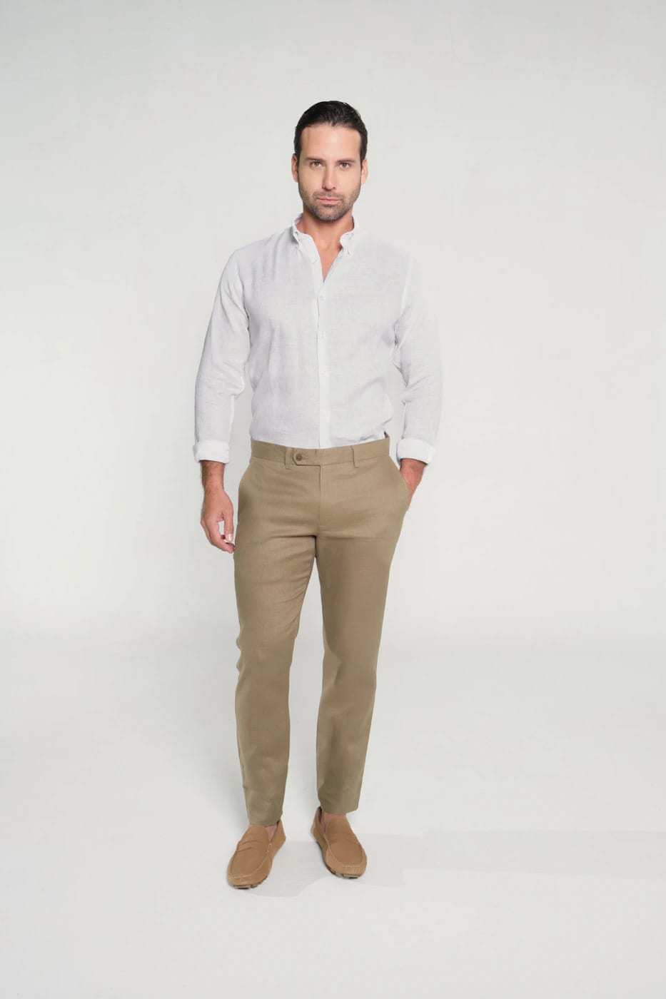 Pantalón Slim Lino Olive - imagen 2
