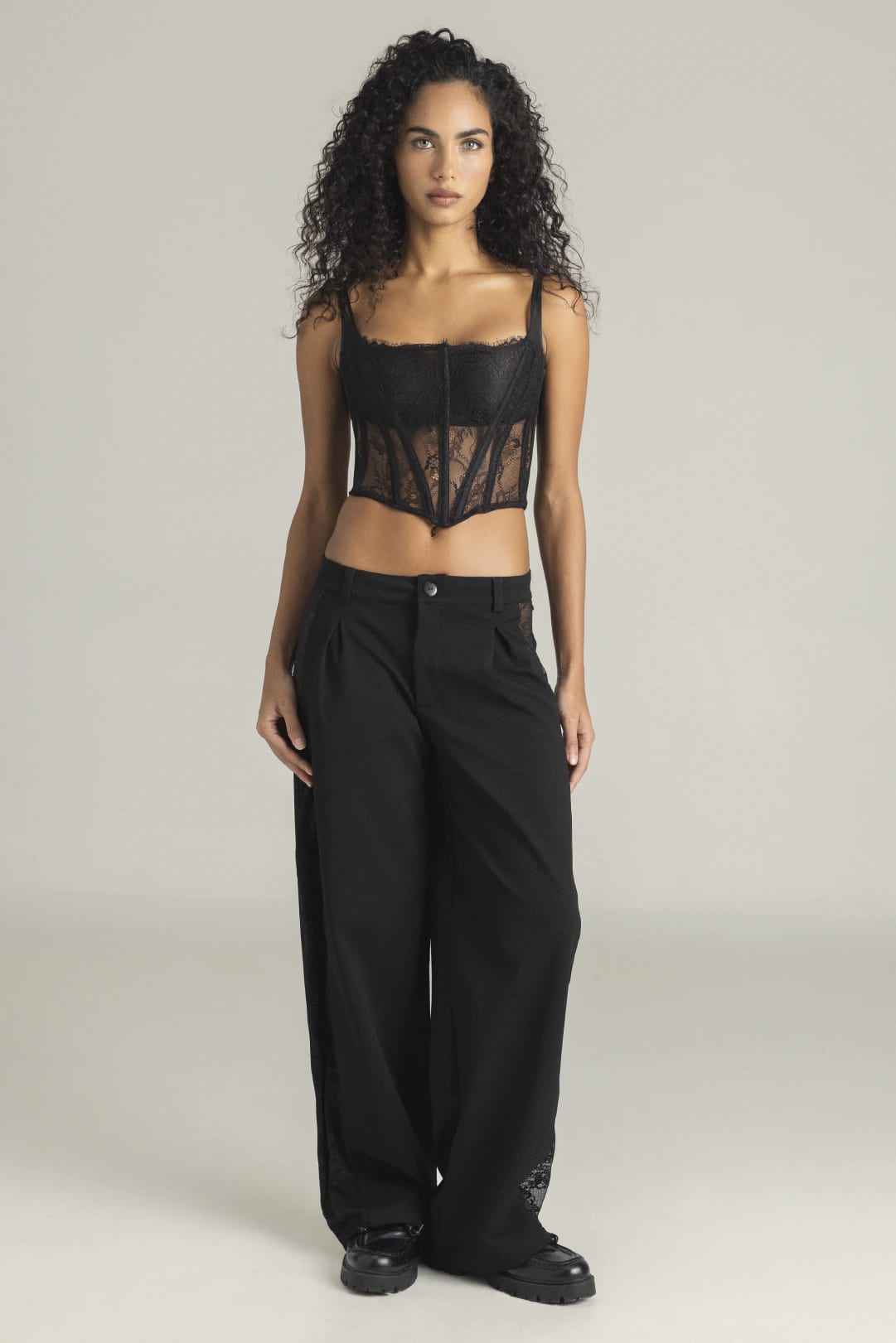 SET CORSET & PANTALON INDIRA NEGRO - imagen 1