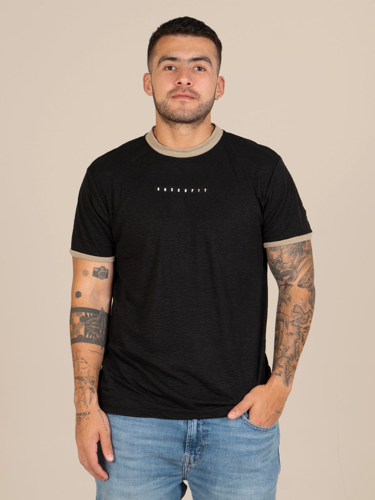 Camiseta hombre slim iza negra - imagen 1