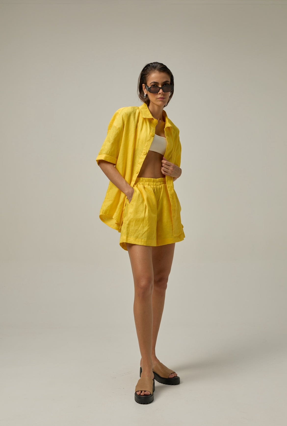 Short Dancer de Lino | amarillo - imagen 4