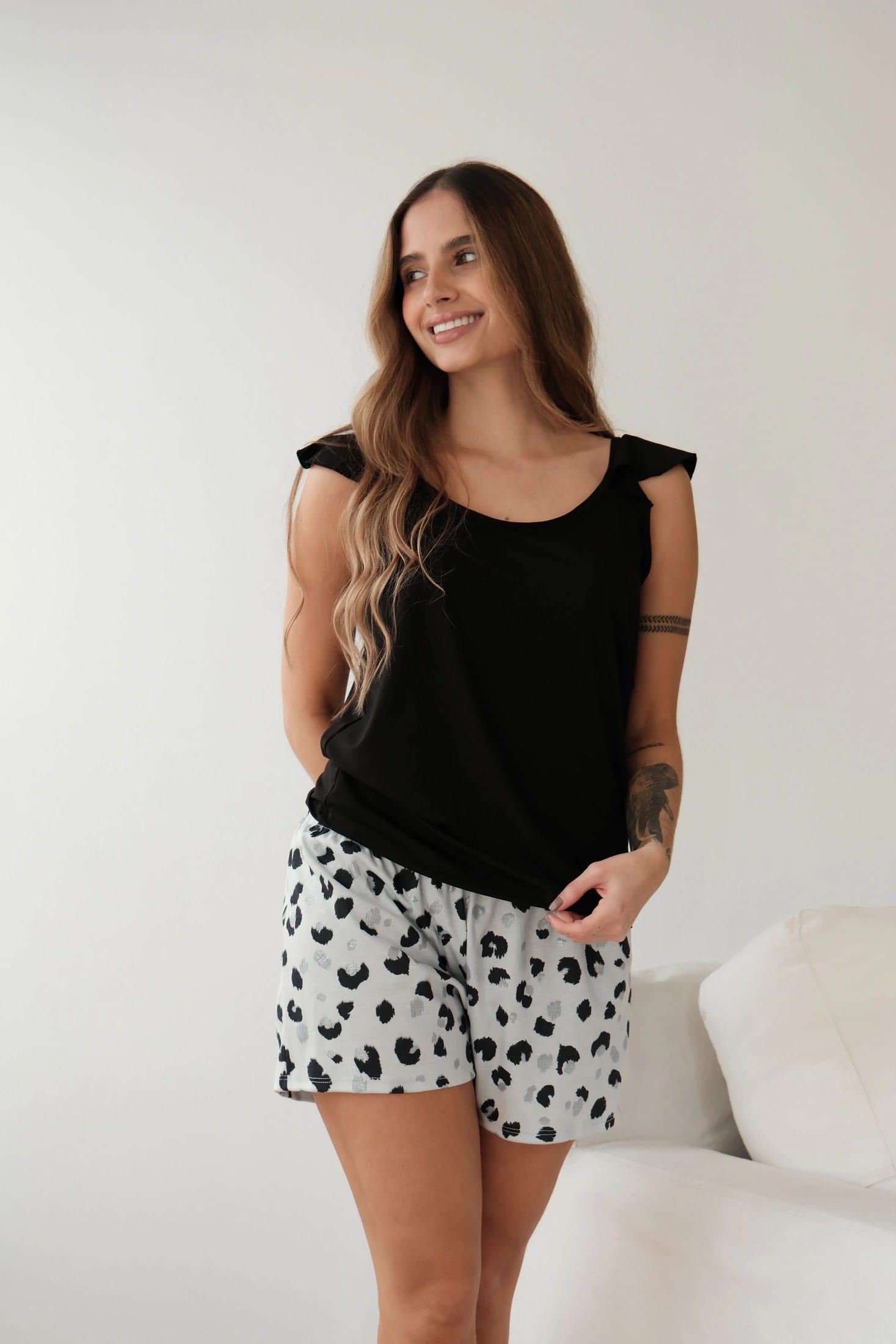 Pijama short Negro - imagen 2