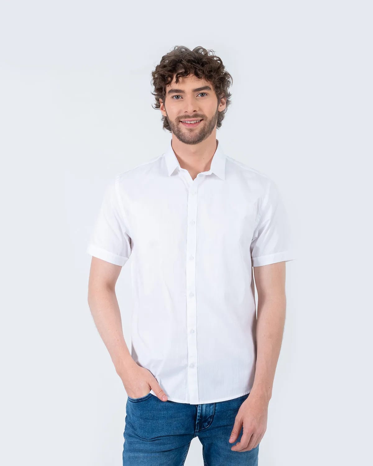 Camisa blanca manga corta para hombre - imagen 61