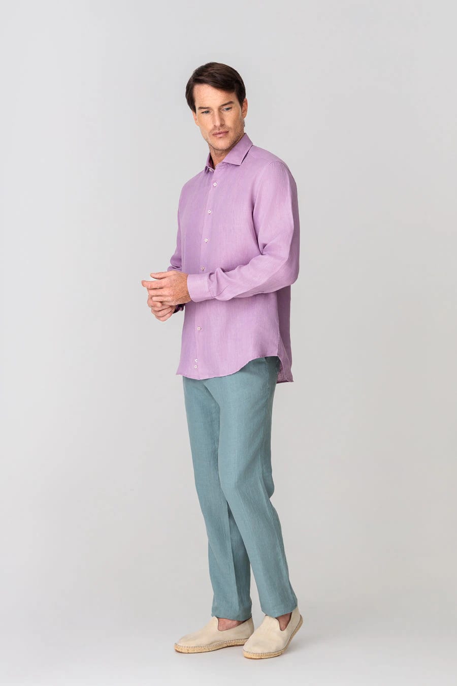 Men's linen pants grey donato - imagen 2